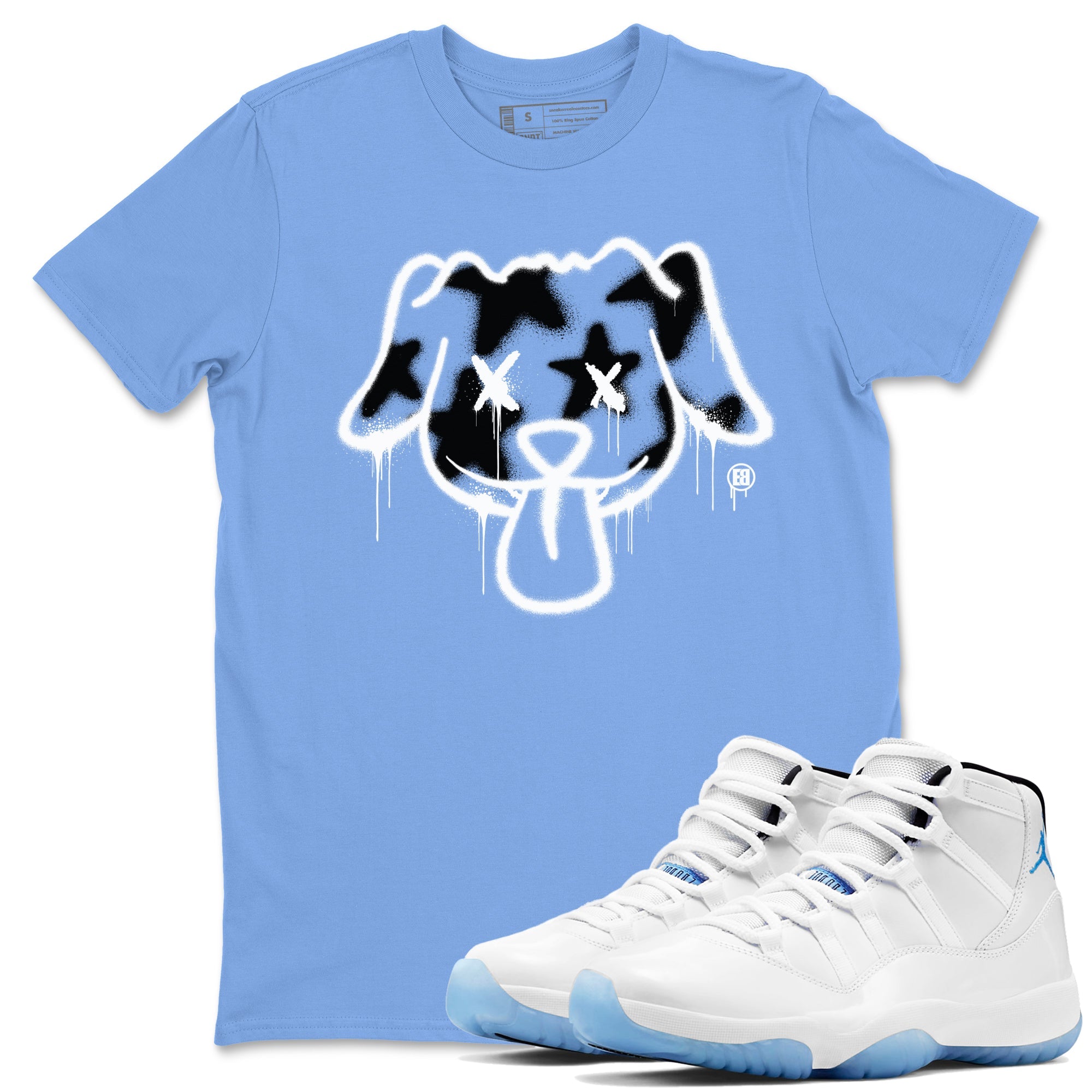 Graffiti Dog snkmatch Tees - Air Jordan 11 Legend Blue