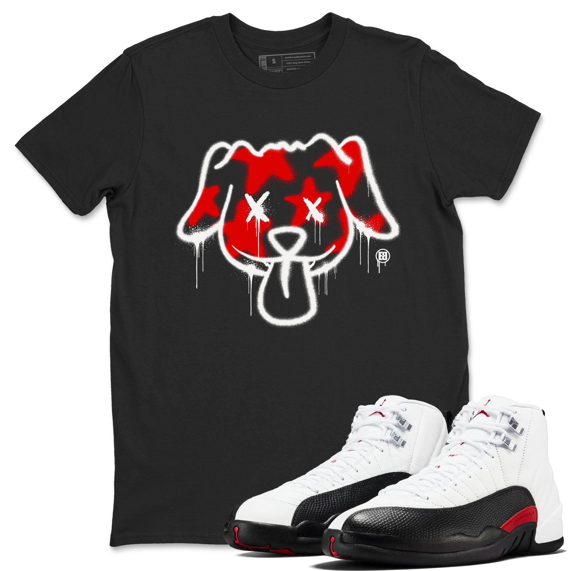 Graffiti Dog snkmatch Tees - Air Jordan 12 Taxi Flip