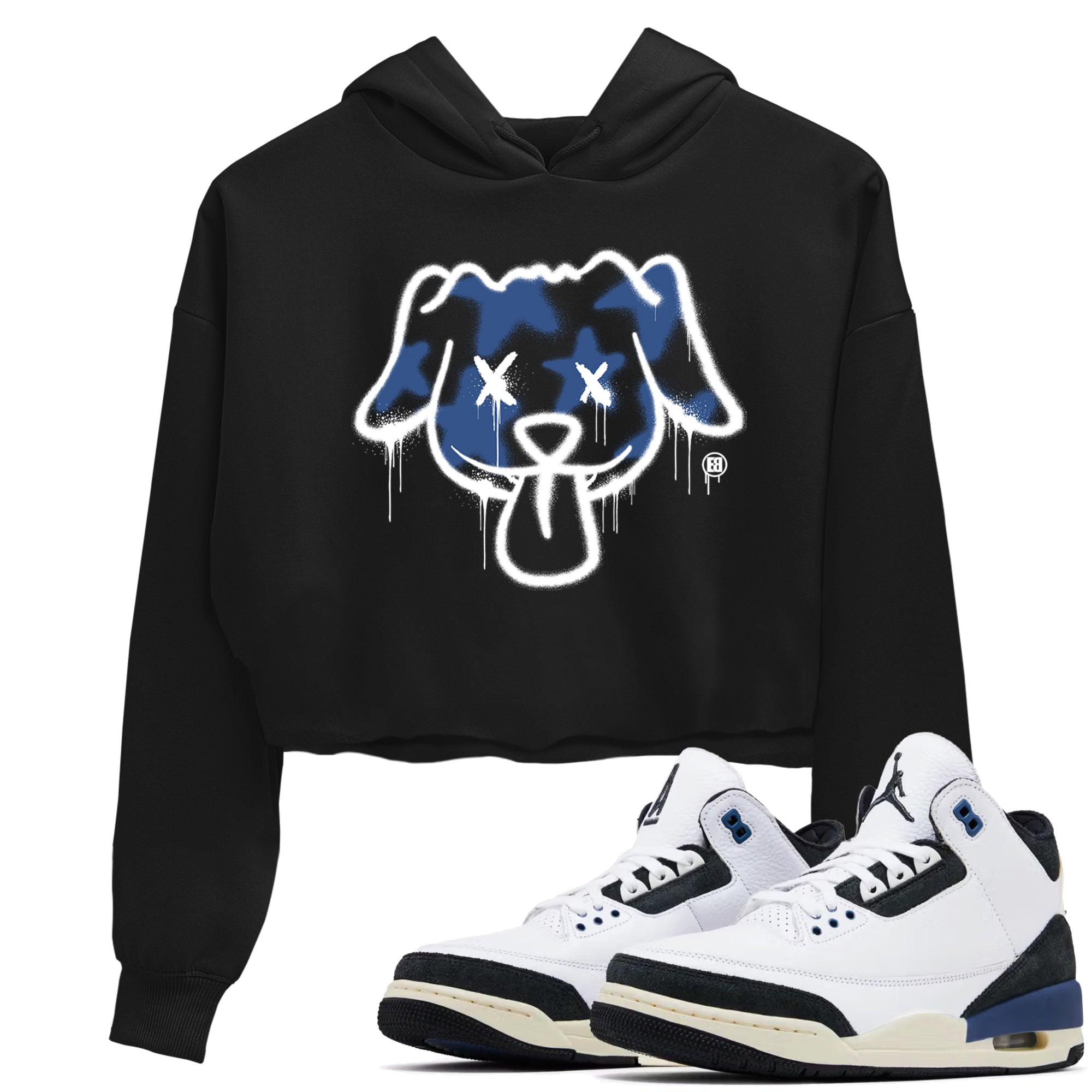 Graffiti Dog snkmatch Women's Top - Air Jordan 3 A Ma Maniere x Diffused Blue