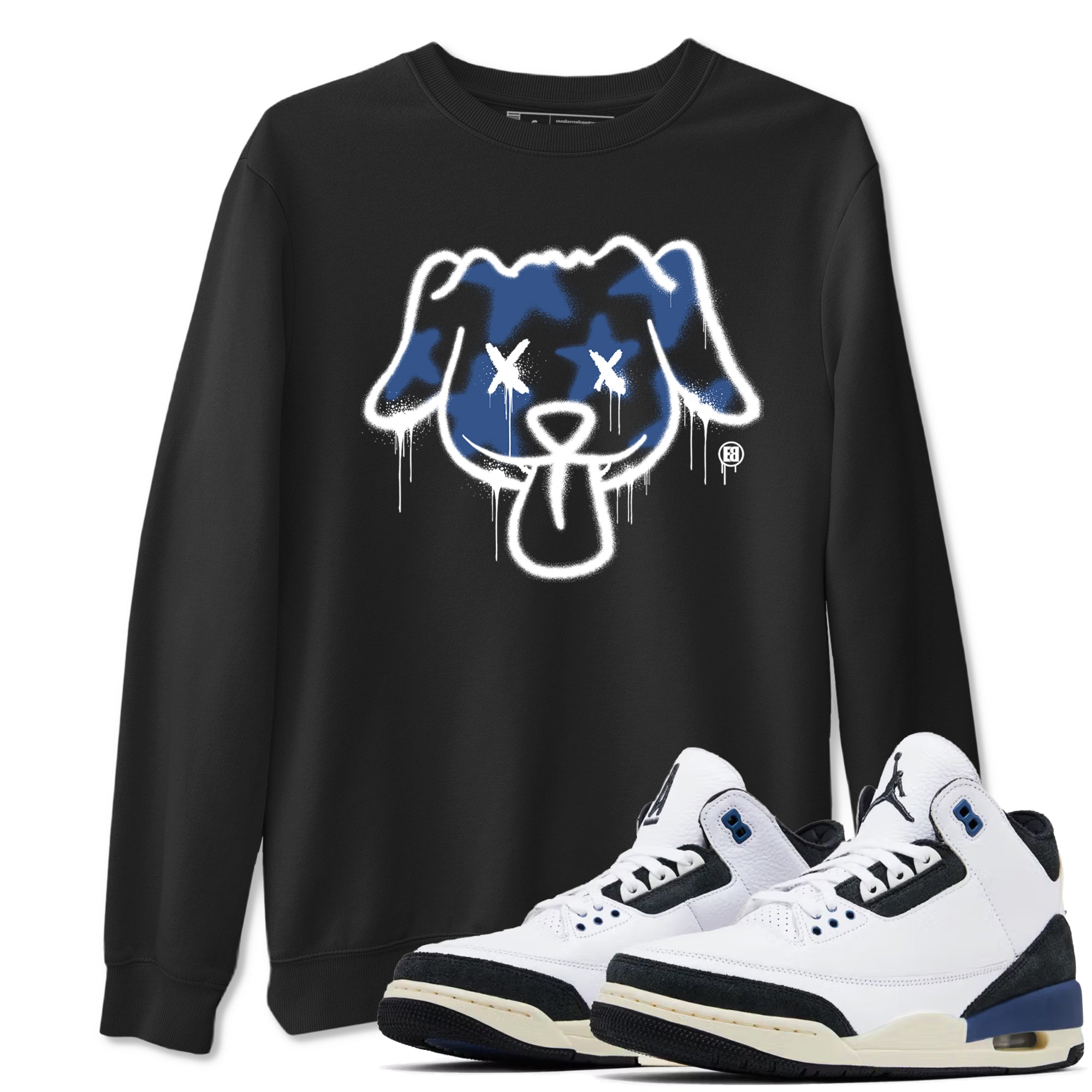 Graffiti Dog snkmatch Tees - Air Jordan 3 A Ma Maniere x Diffused Blue