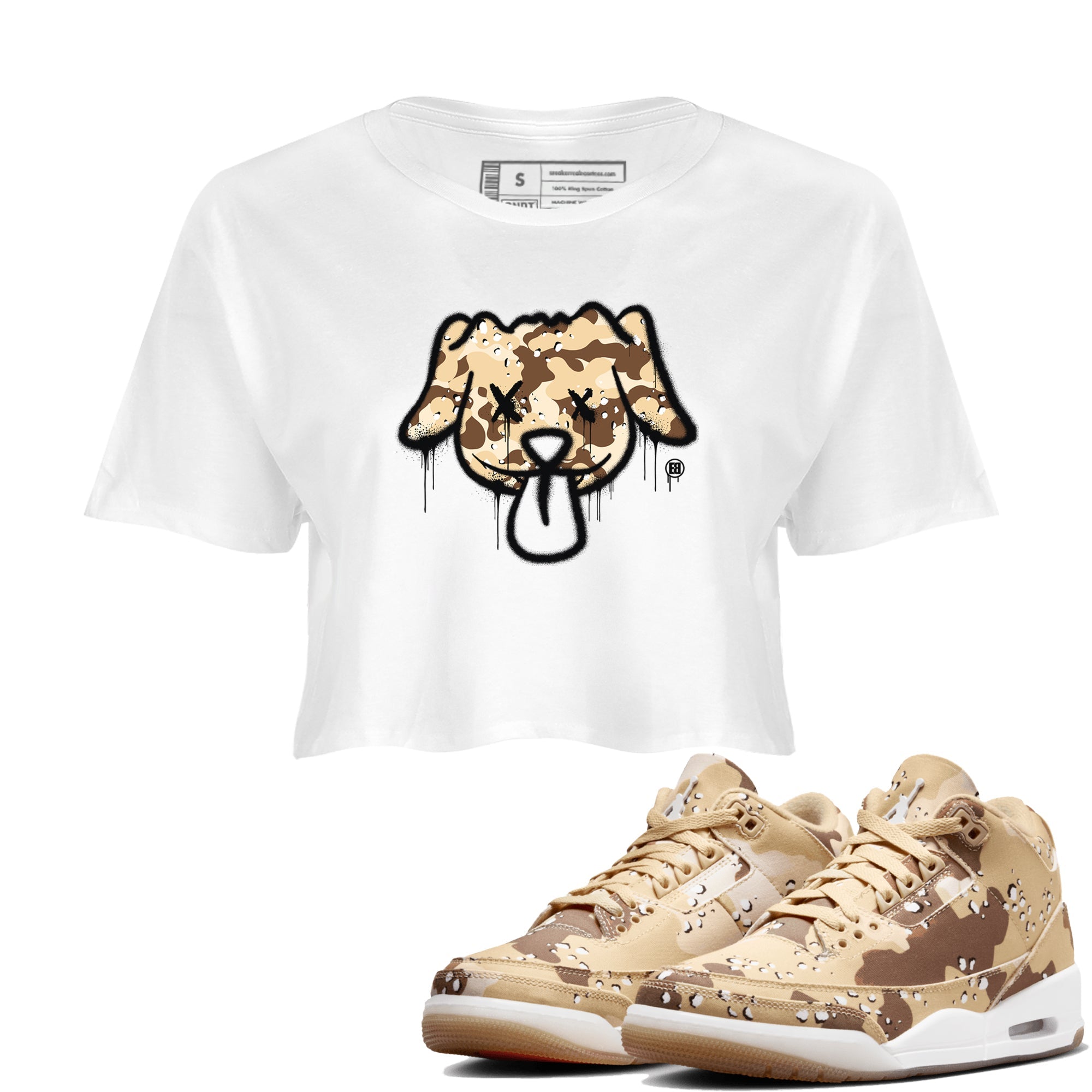 Graffiti Dog snkmatch Women's Top - Air Jordan 3 Desert Camo