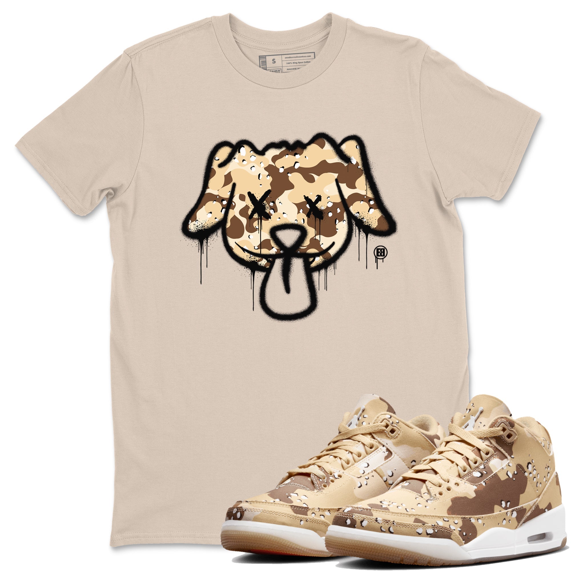 Graffiti Dog snkmatch Tees - Air Jordan 3 Desert Camo