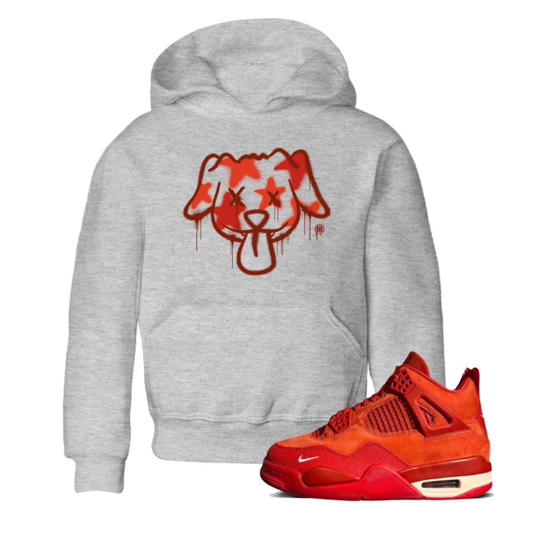 Graffiti Dog snkmatch Tees Kids - Air Jordan 4 Brick By Brick