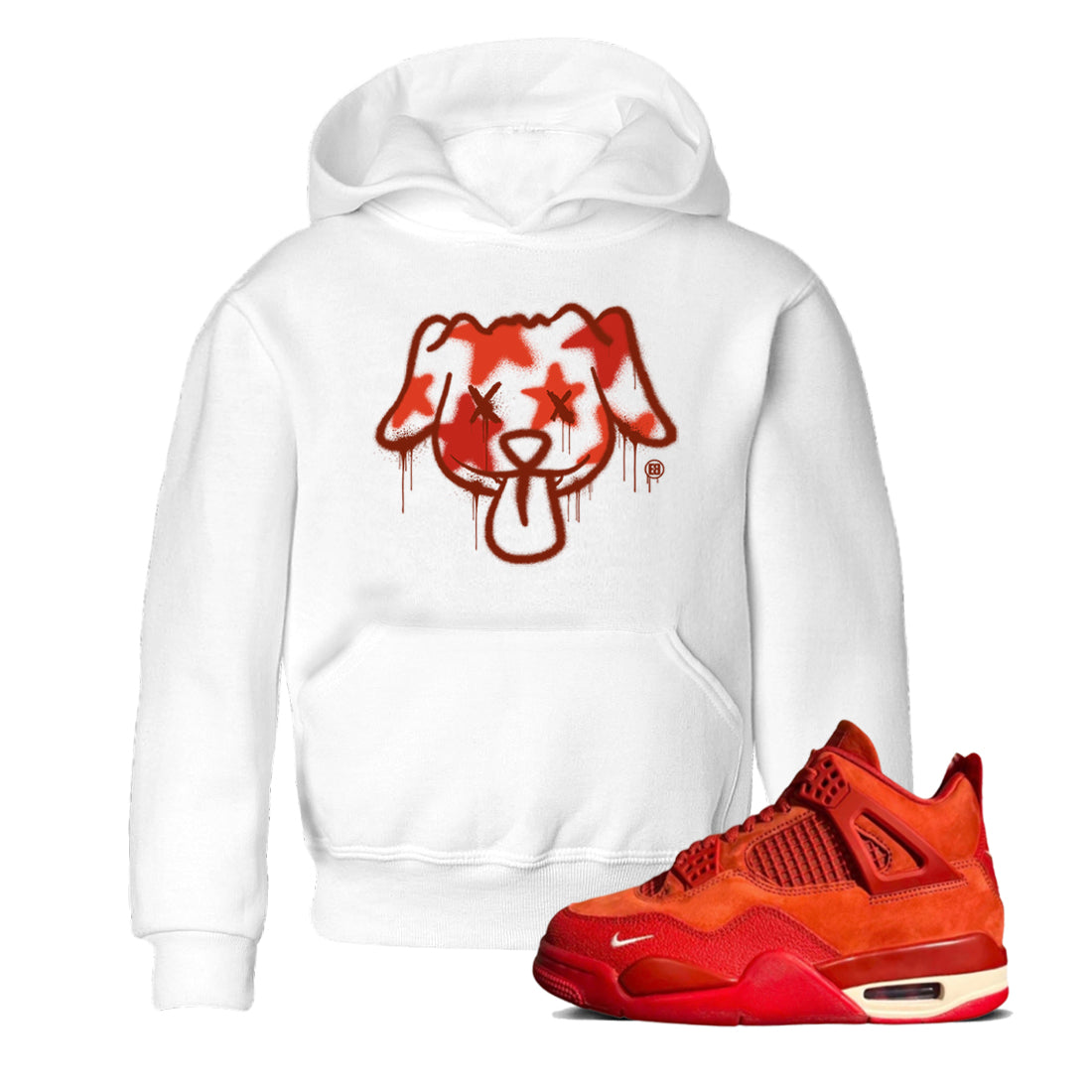 Graffiti Dog snkmatch Tees Kids - Air Jordan 4 Brick By Brick