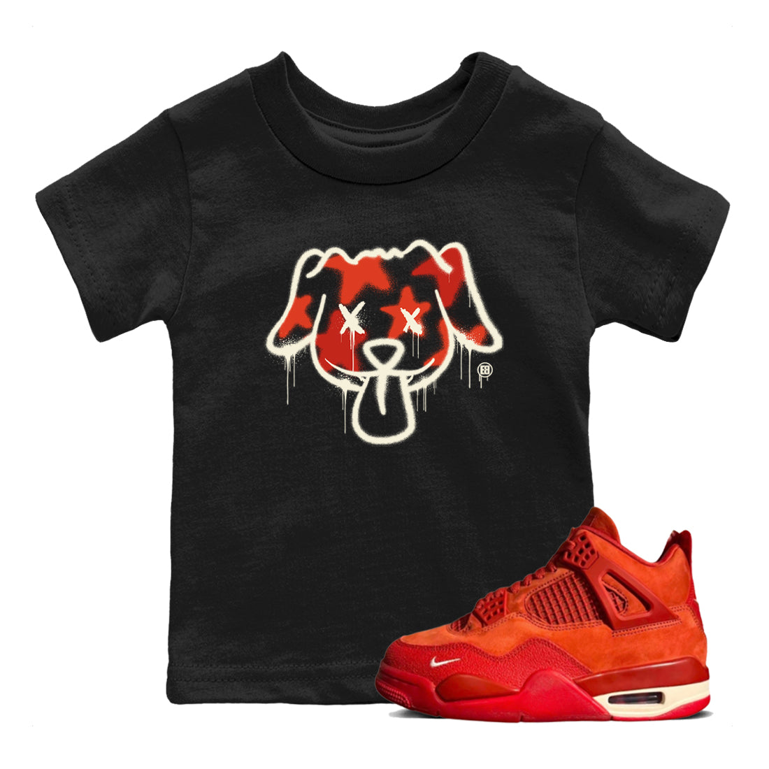 Graffiti Dog snkmatch Tees Kids - Air Jordan 4 Brick By Brick