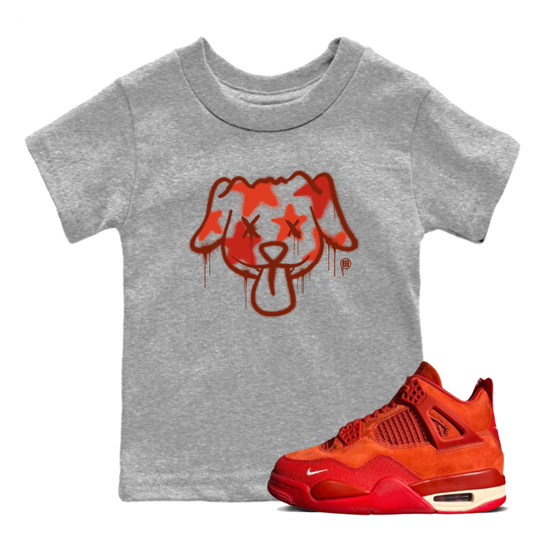 Graffiti Dog snkmatch Tees Kids - Air Jordan 4 Brick By Brick