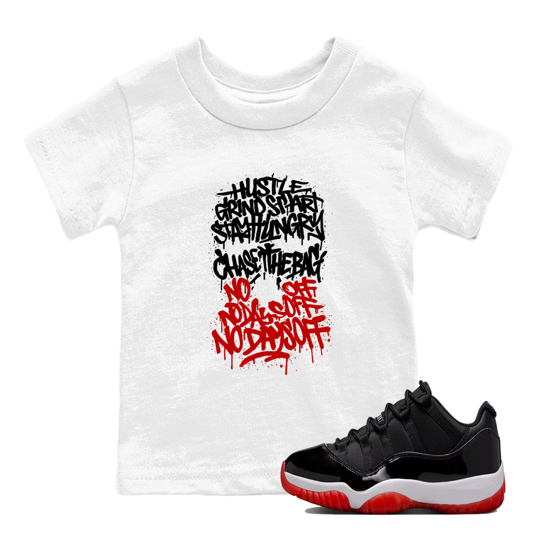 Graffiti Scream snkmatch Tees Kids - Air Jordan 11 Bred