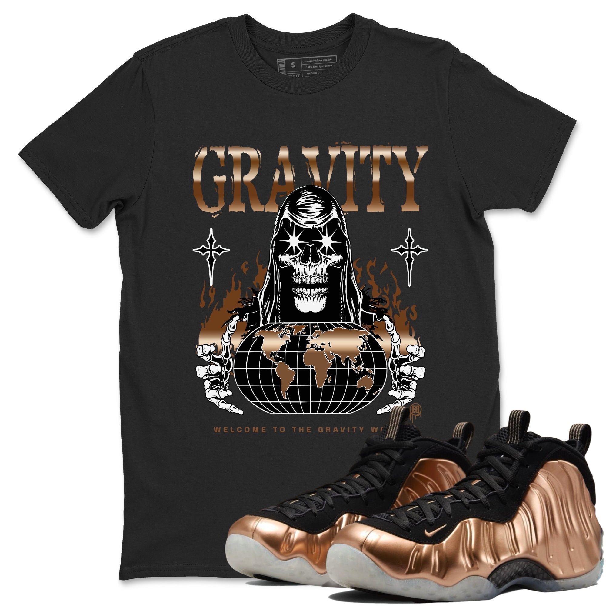 Gravity snkmatch Tees - Air Foamposite One Metallic Copper