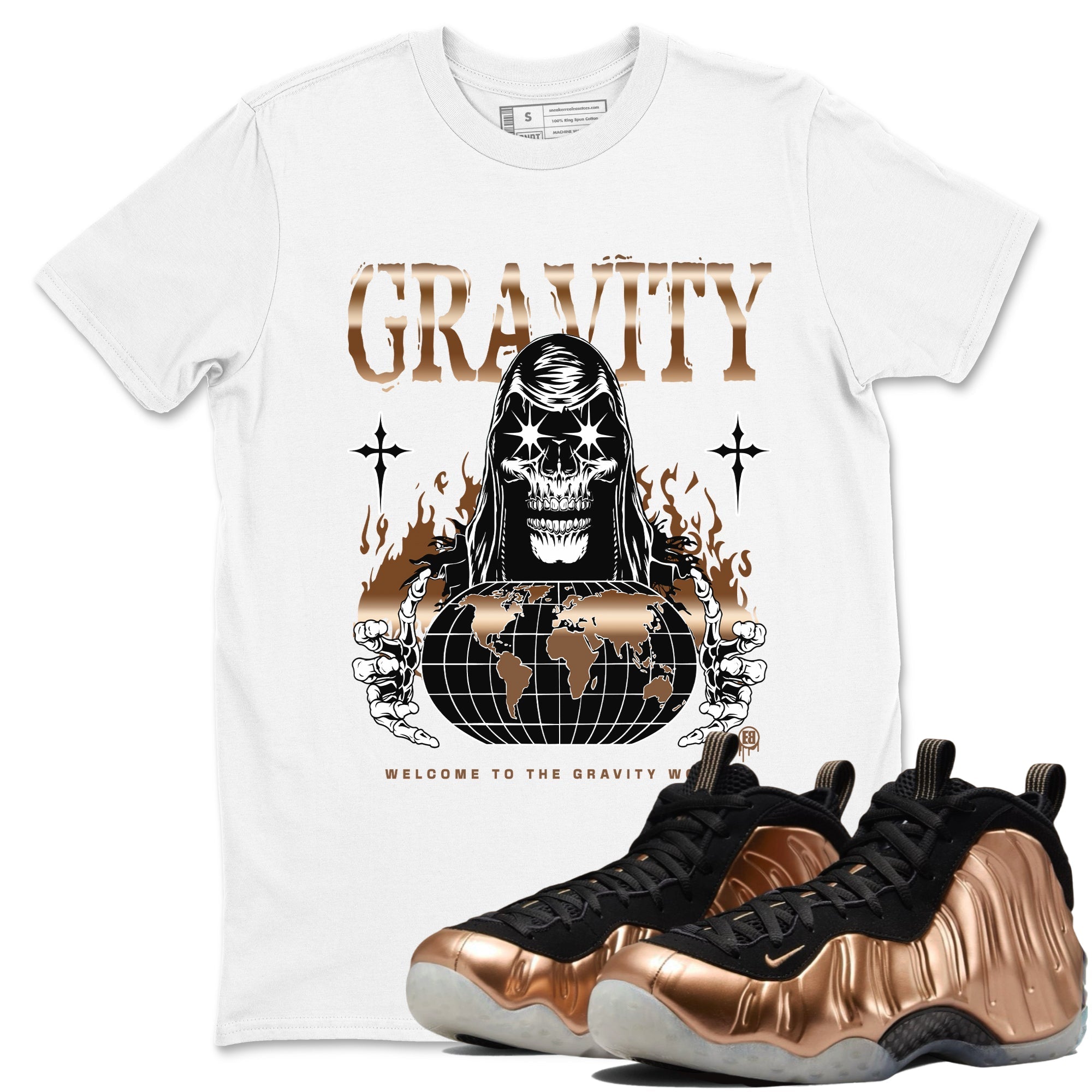 Gravity snkmatch Tees - Air Foamposite One Metallic Copper