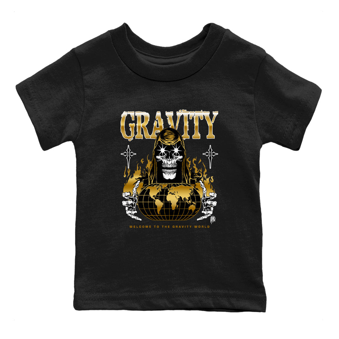 Gravity snkmatch Tees Kids - Air Jordan 1 Black Metallic Gold