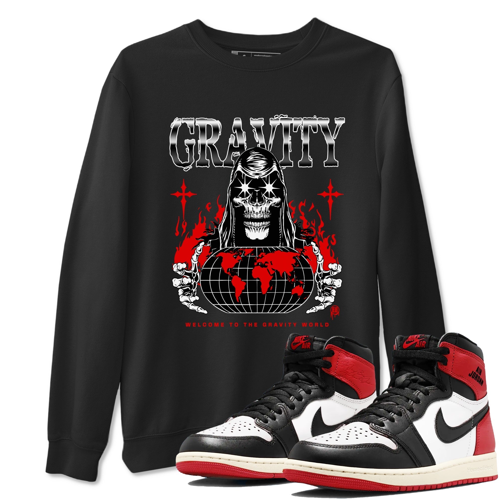 Gravity snkmatch Tees - Air Jordan 1 Black Toe Reimagined