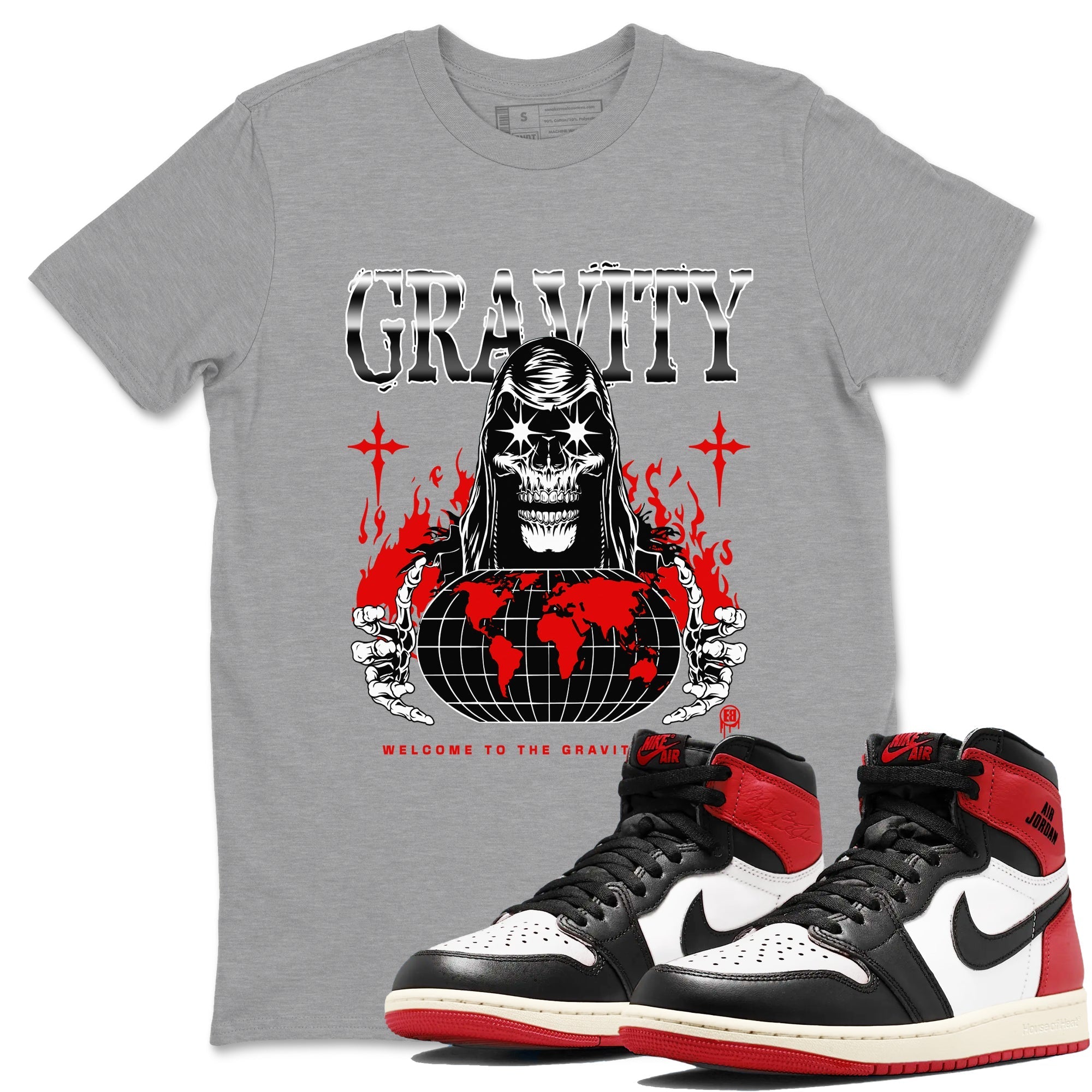 Gravity snkmatch Tees - Air Jordan 1 Black Toe Reimagined