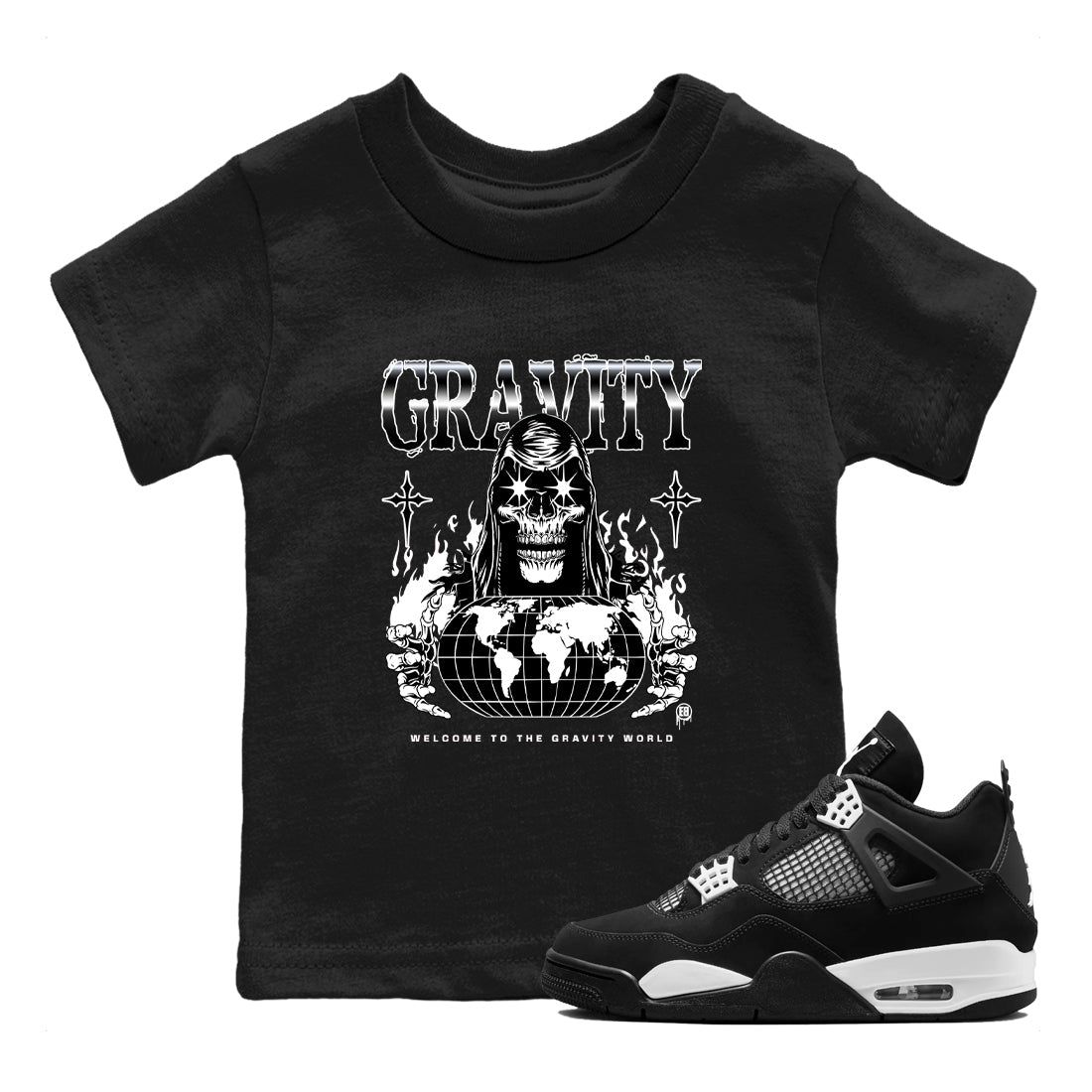 Gravity snkmatch Tees Kids - Air Jordan 4 White Thunder