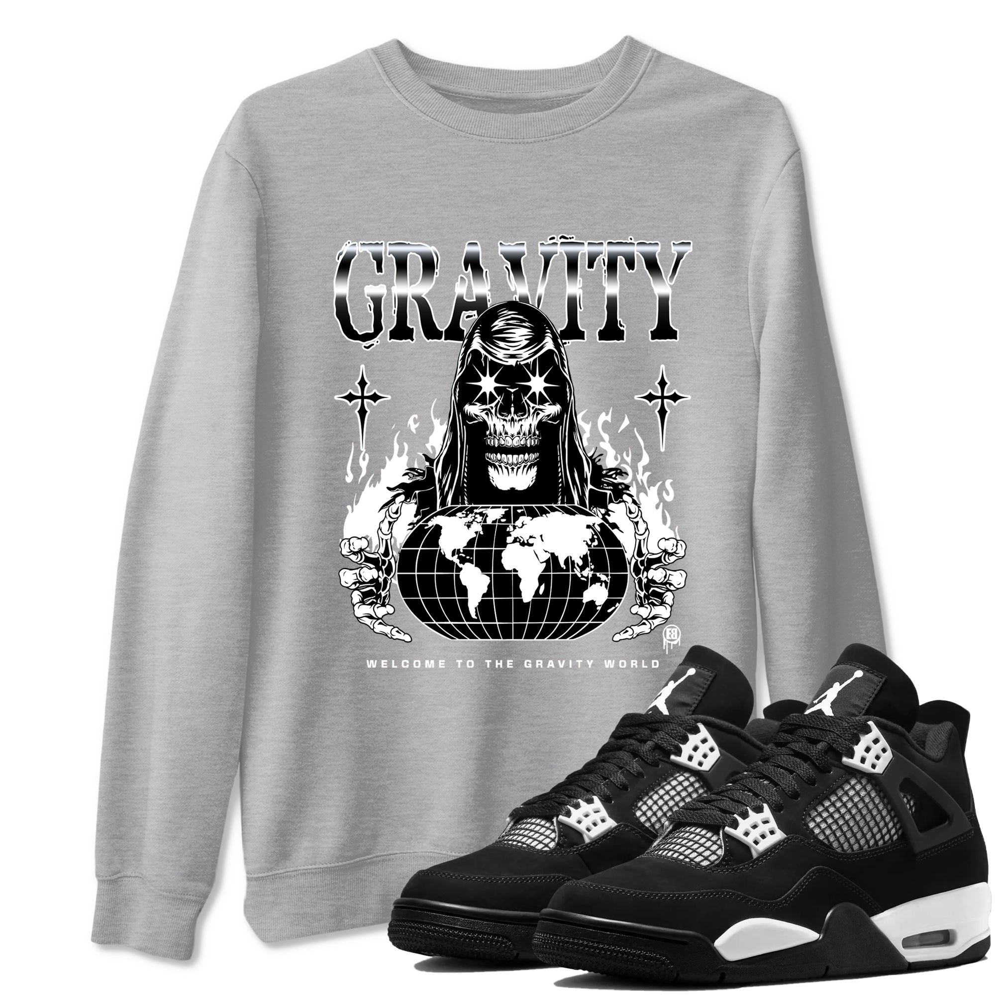 Gravity snkmatch Tees - Air Jordan 4 White Thunder