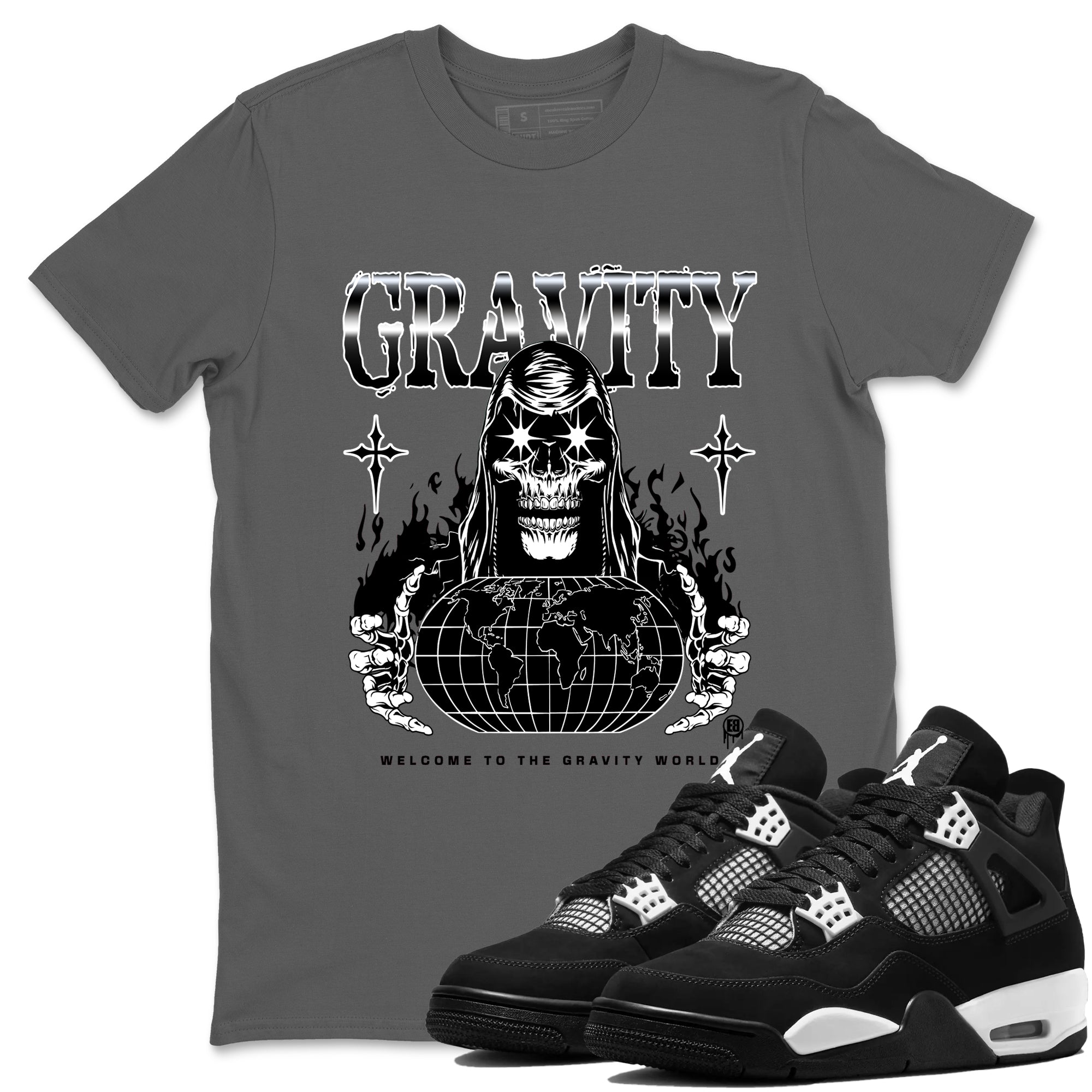 Gravity snkmatch Tees - Air Jordan 4 White Thunder