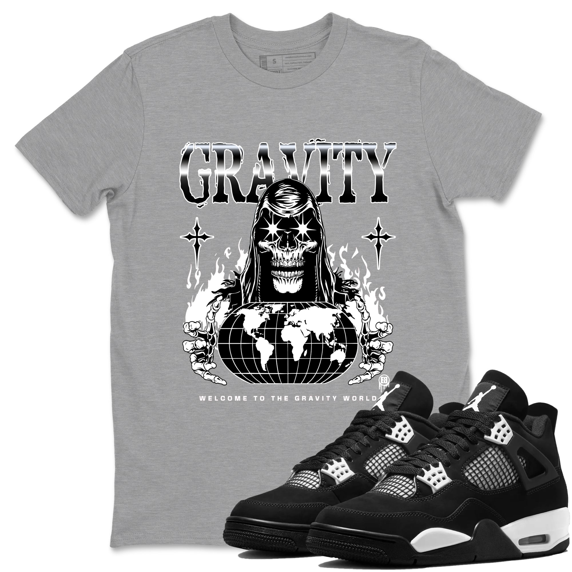 Gravity snkmatch Tees - Air Jordan 4 White Thunder