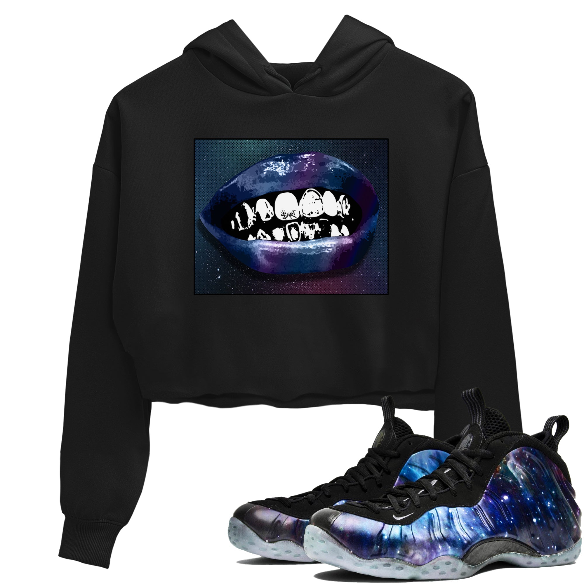 Grillz Lips snkmatch Women's Top - Air Foamposite One Galaxy