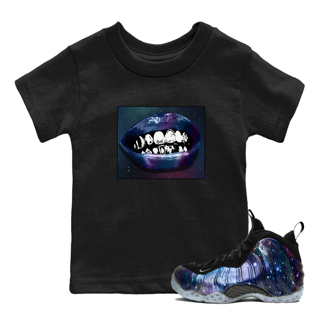 Grillz Lips snkmatch Tees Kids - Air Foamposite One Galaxy