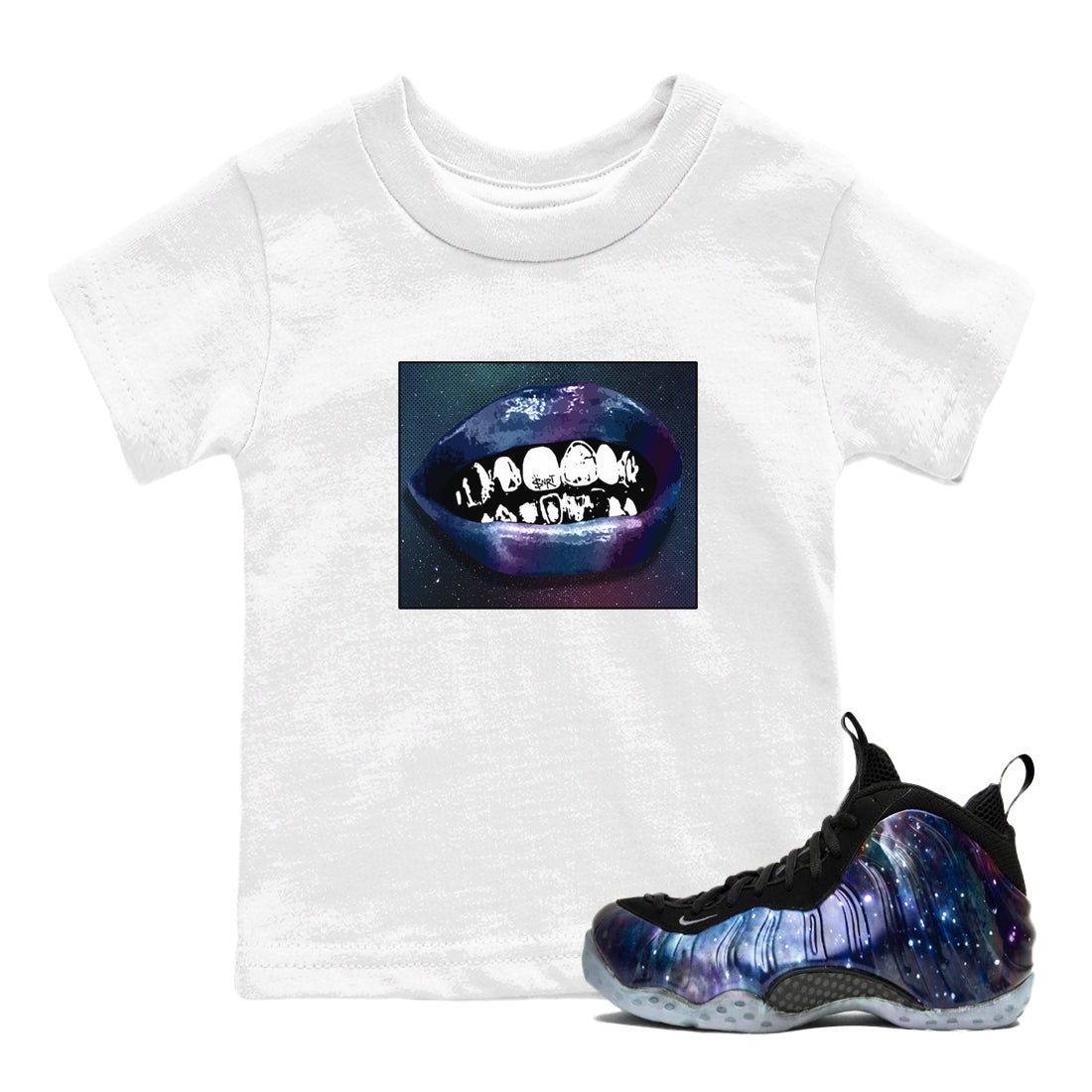 Grillz Lips snkmatch Tees Kids - Air Foamposite One Galaxy
