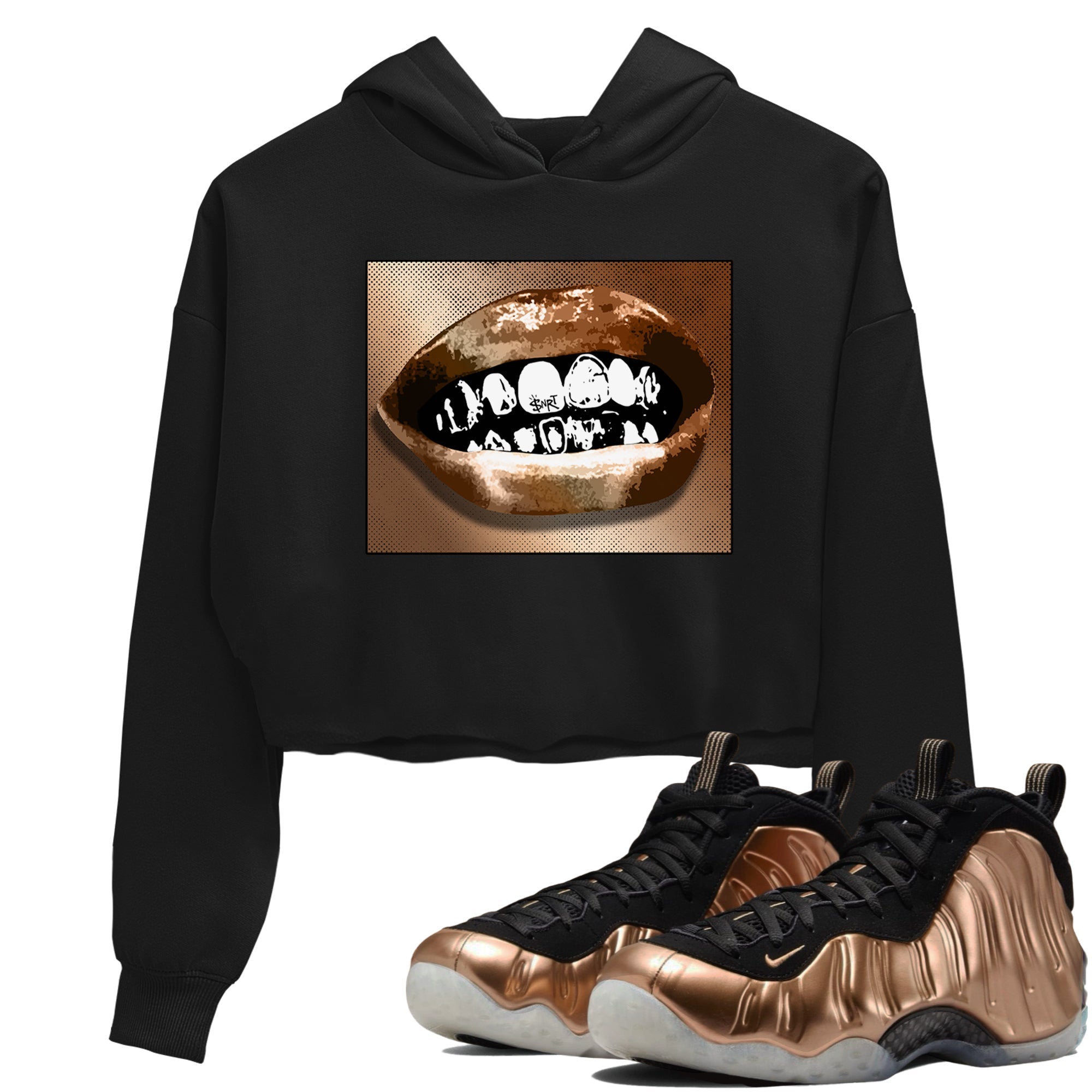 Grillz Lips snkmatch Women's Top - Air Foamposite One Metallic Copper