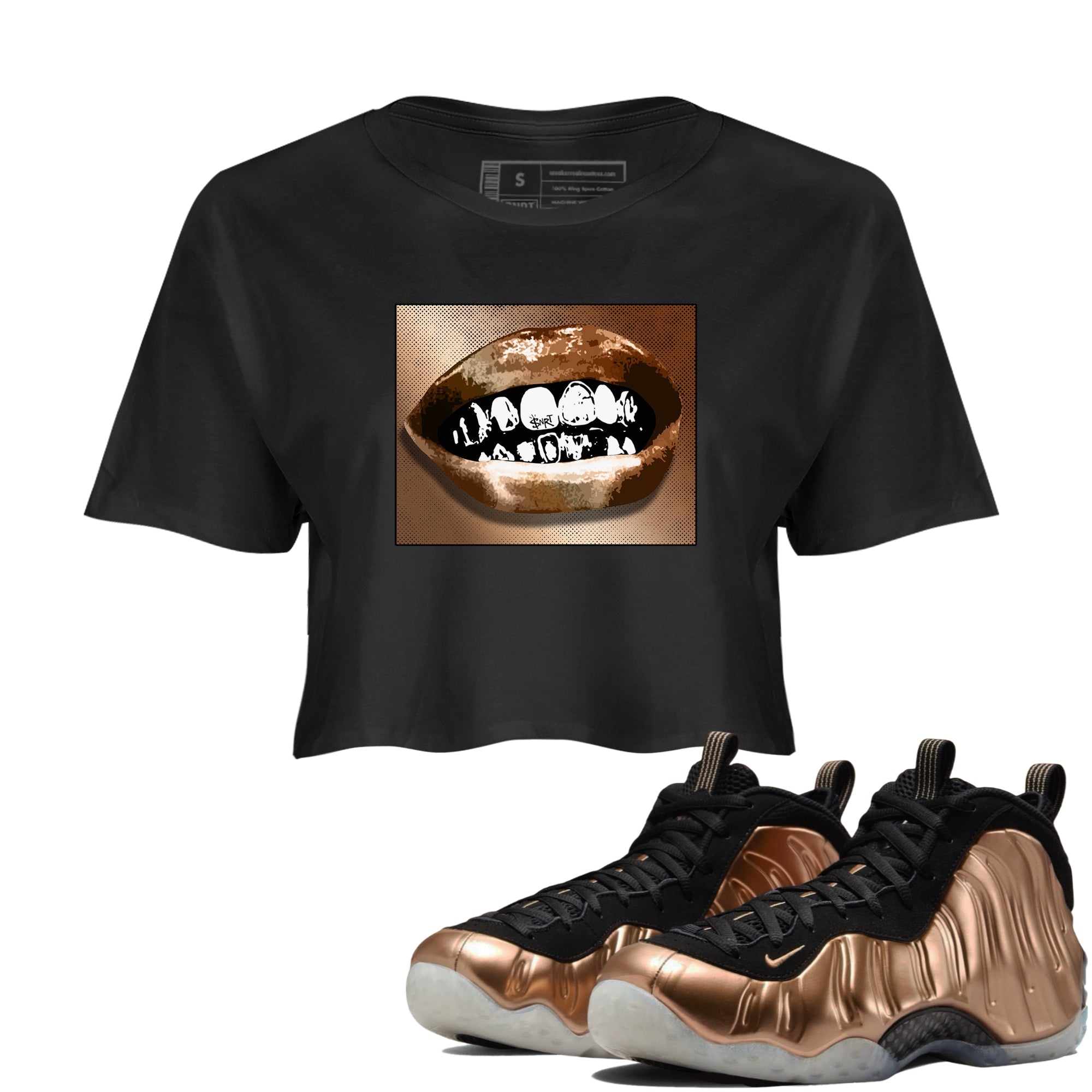 Grillz Lips snkmatch Women's Top - Air Foamposite One Metallic Copper