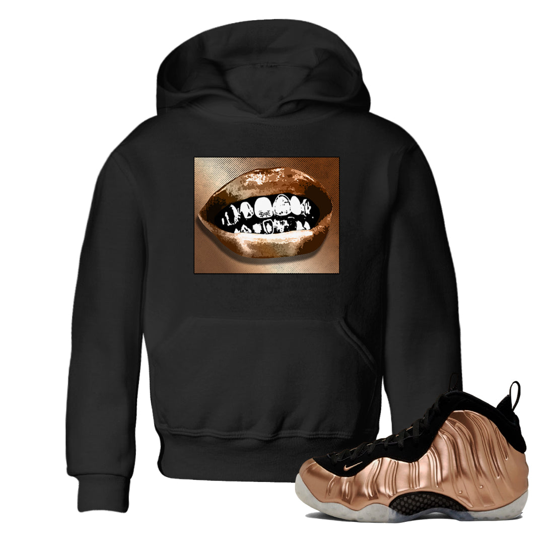 Grillz Lips snkmatch Tees Kids - Air Foamposite One Metallic Copper