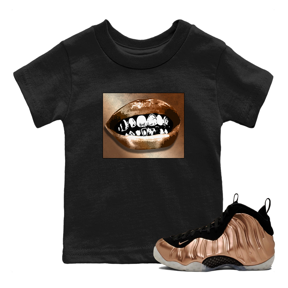 Grillz Lips snkmatch Tees Kids - Air Foamposite One Metallic Copper