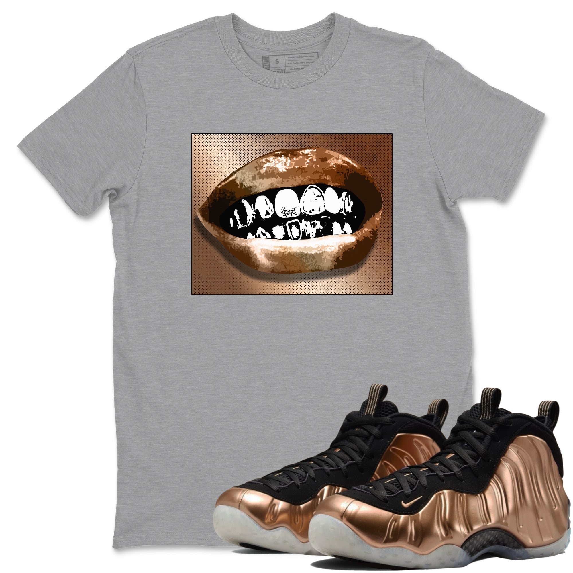 Grillz Lips snkmatch Tees - Air Foamposite One Metallic Copper