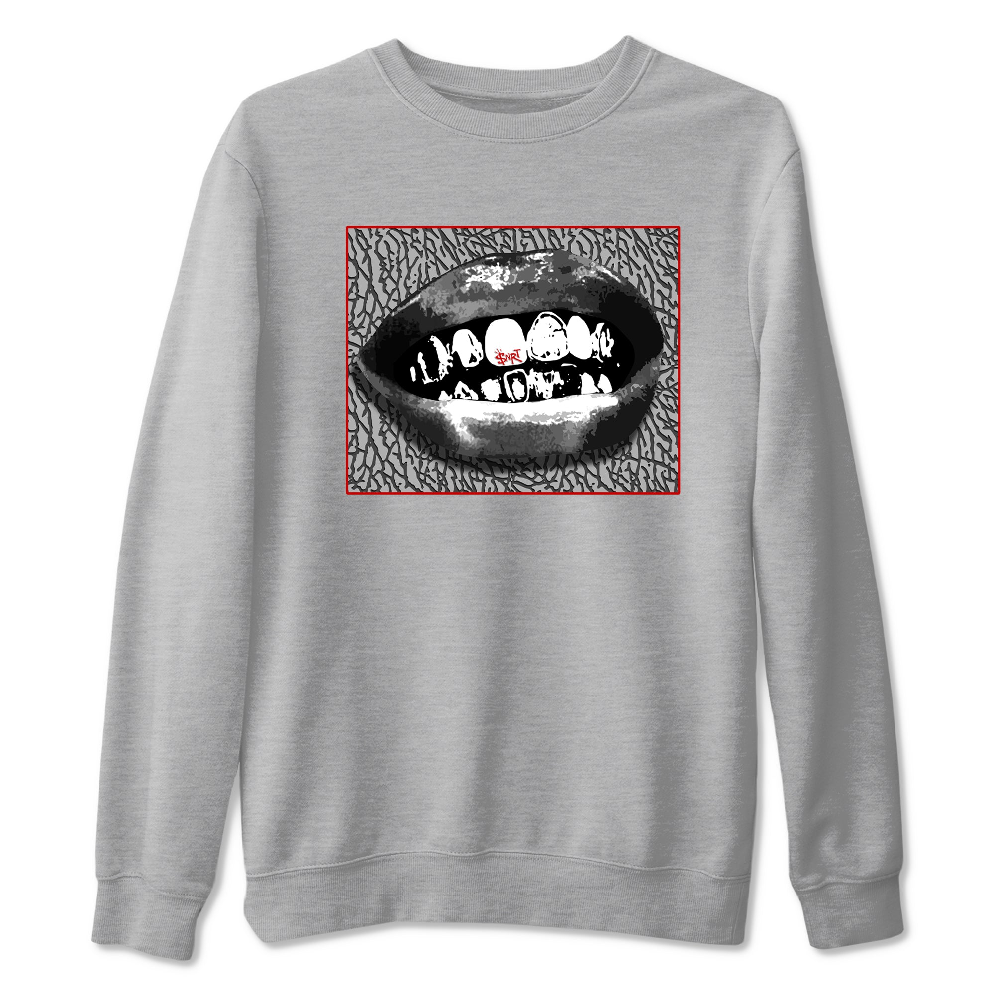 Grillz Lips snkmatch Tees - Air Jordan 3 Cement Grey