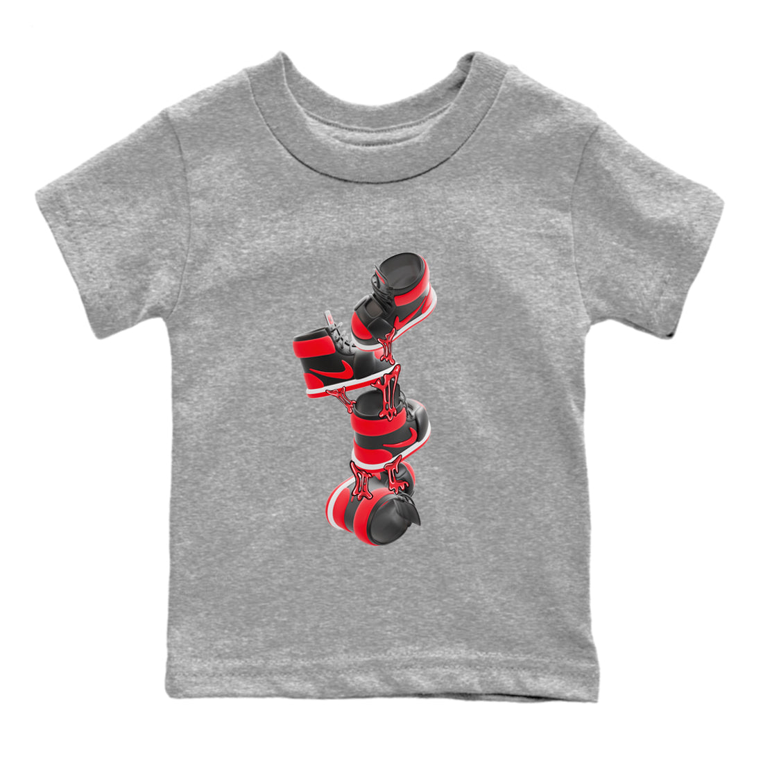 Gum Stuck On Shoes snkmatch Tee Kids - Air Jordan 1 Satin Bred