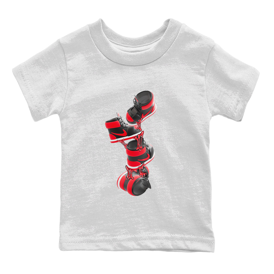 Gum Stuck On Shoes snkmatch Tee Kids - Air Jordan 1 Satin Bred