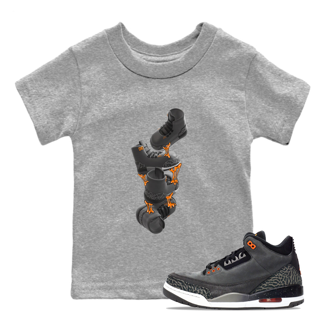 Gum Stuck On Shoes snkmatch Tee Kids - Air Jordan 3 Fear