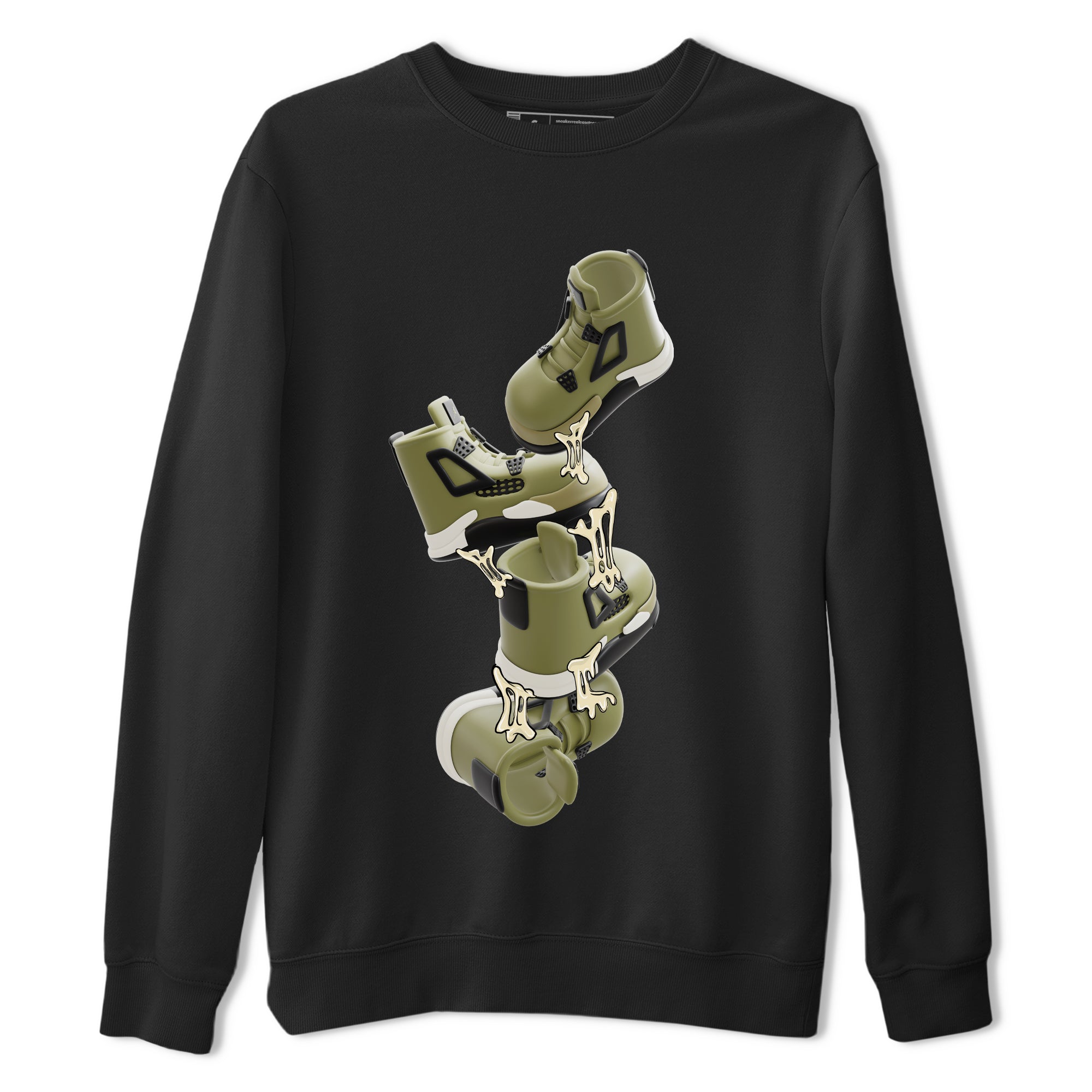 Gum Stuck On Shoes snkmatch Tee - Air Jordan 4 Medium Olive