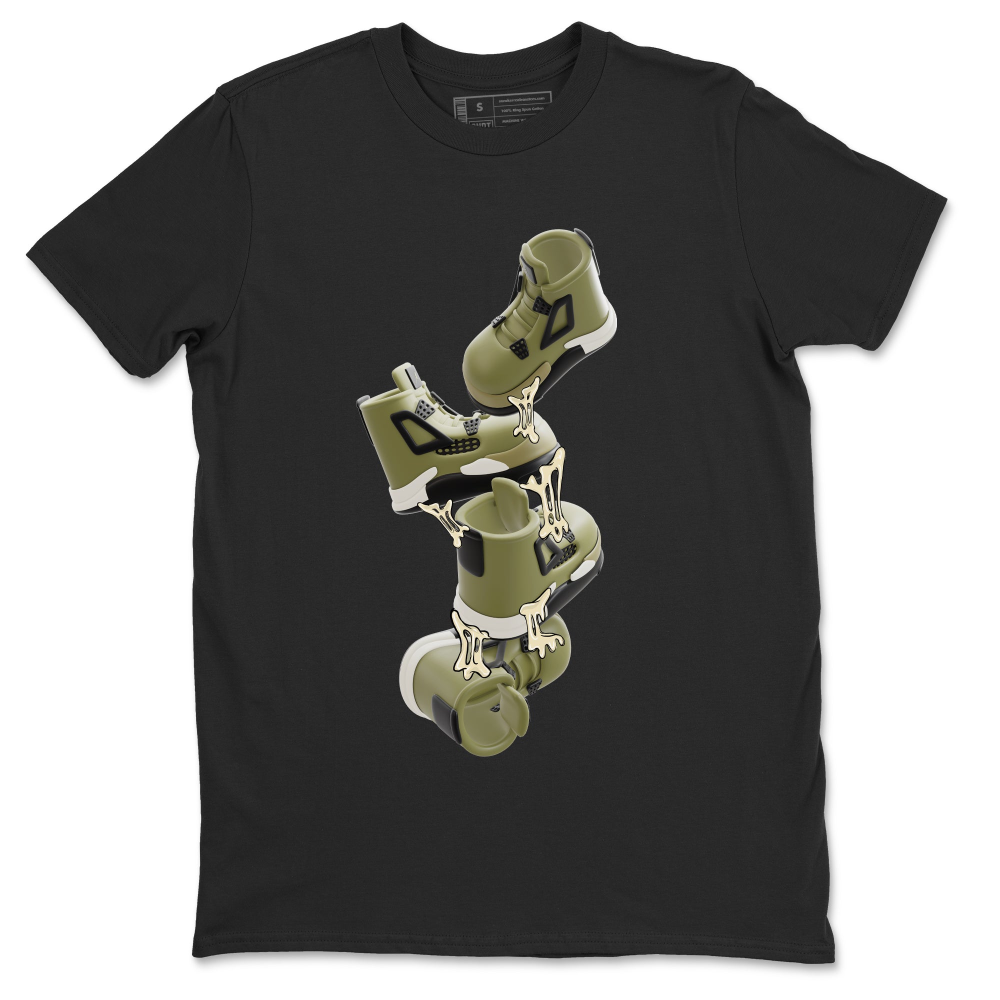 Gum Stuck On Shoes snkmatch Tee - Air Jordan 4 Medium Olive