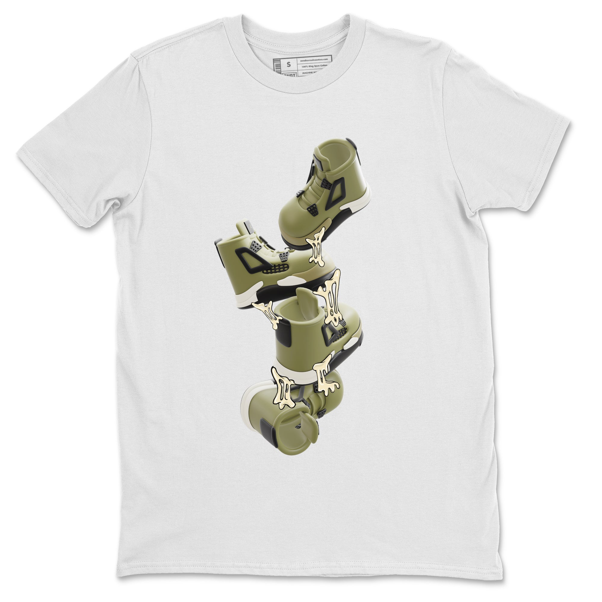 Gum Stuck On Shoes snkmatch Tee - Air Jordan 4 Medium Olive