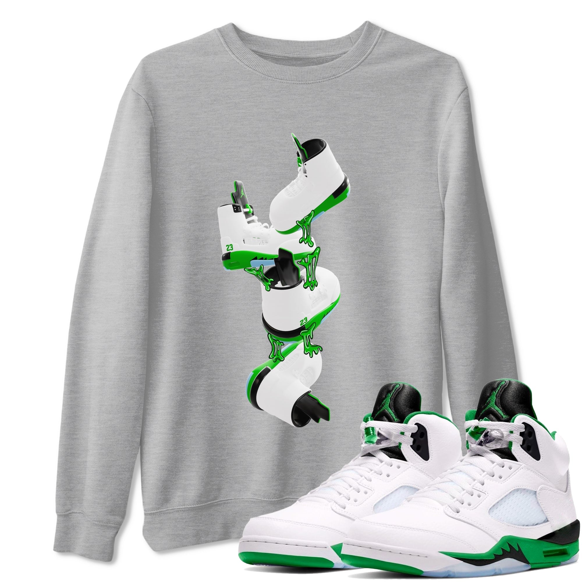 Gum Stuck On Shoes snkmatch Tee - Air Jordan 5 Lucky Green