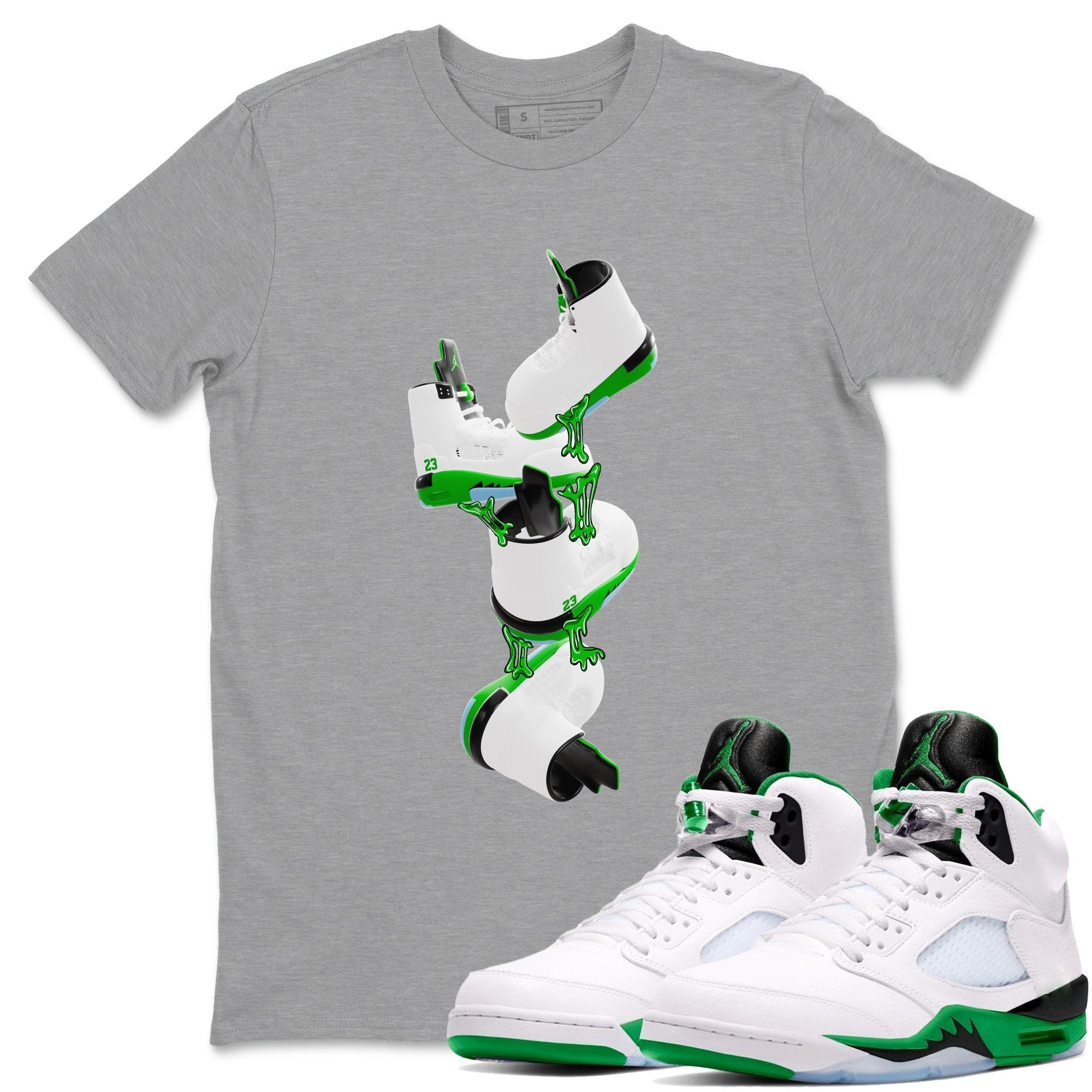 Gum Stuck On Shoes snkmatch Tee - Air Jordan 5 Lucky Green