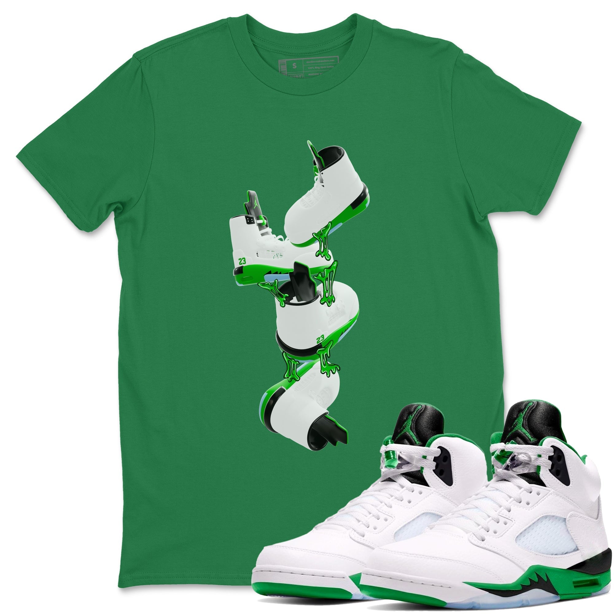 Gum Stuck On Shoes snkmatch Tee - Air Jordan 5 Lucky Green