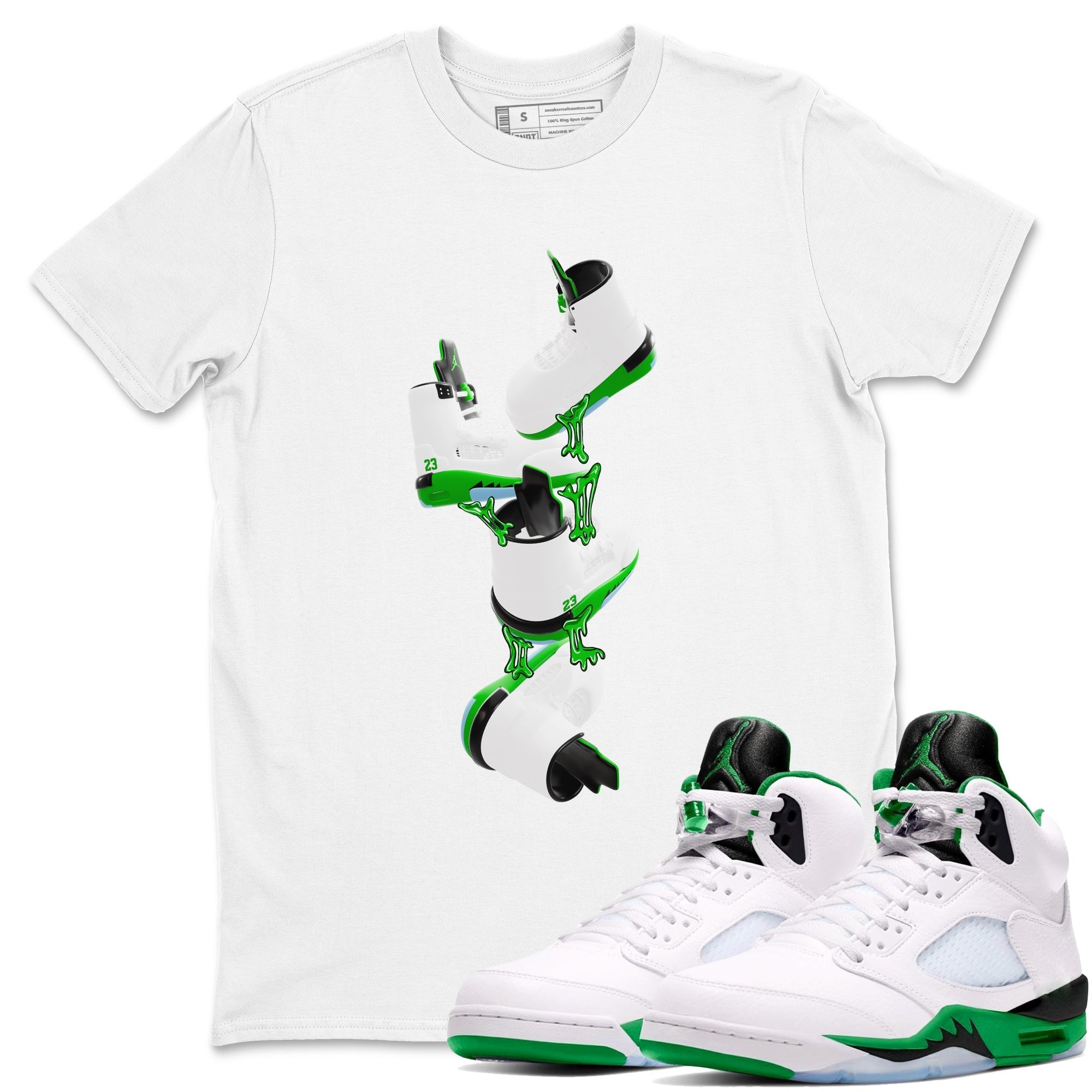 Gum Stuck On Shoes snkmatch Tee - Air Jordan 5 Lucky Green