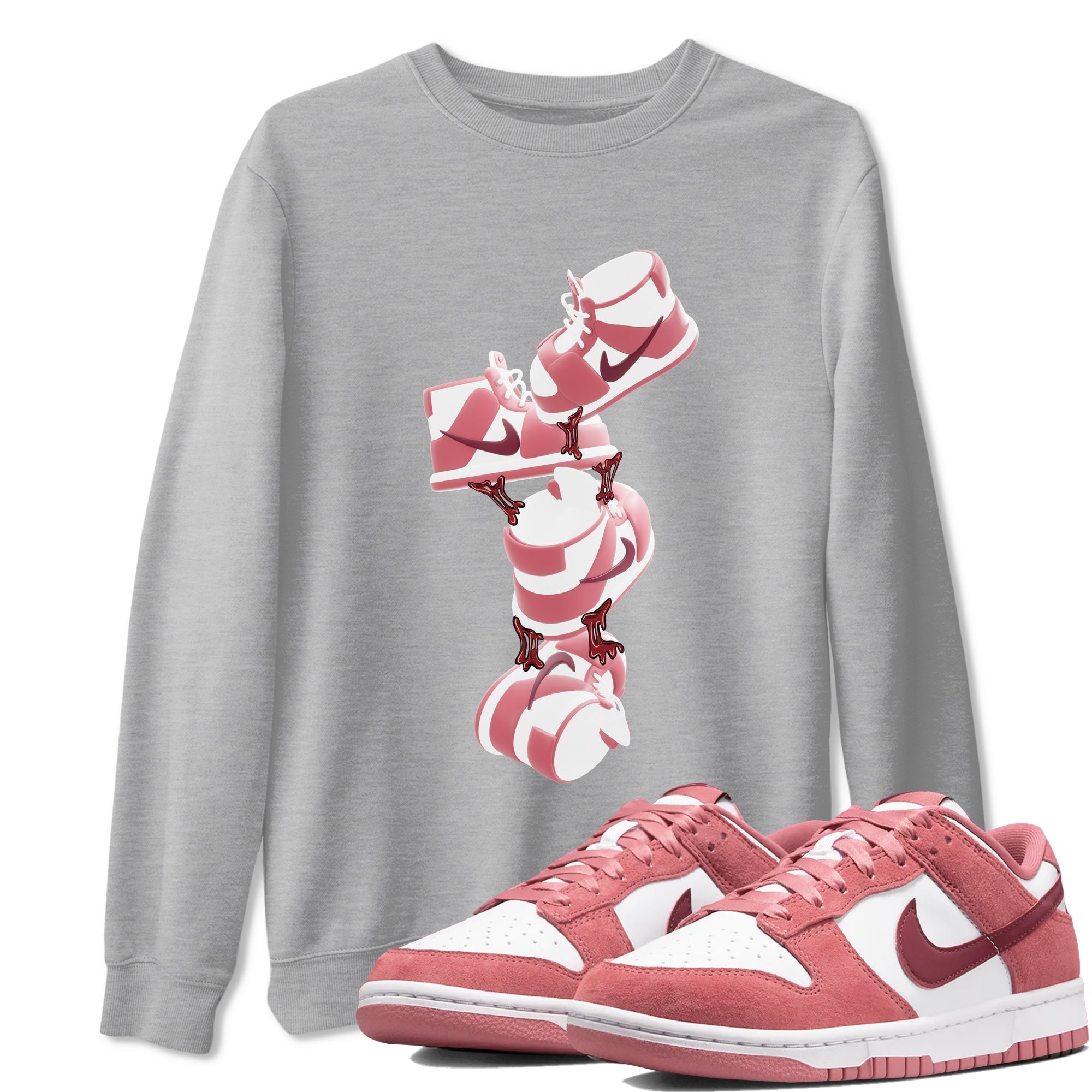 Gum Stuck On Shoes snkmatch Tee - Dunk Valentines Day 2024
