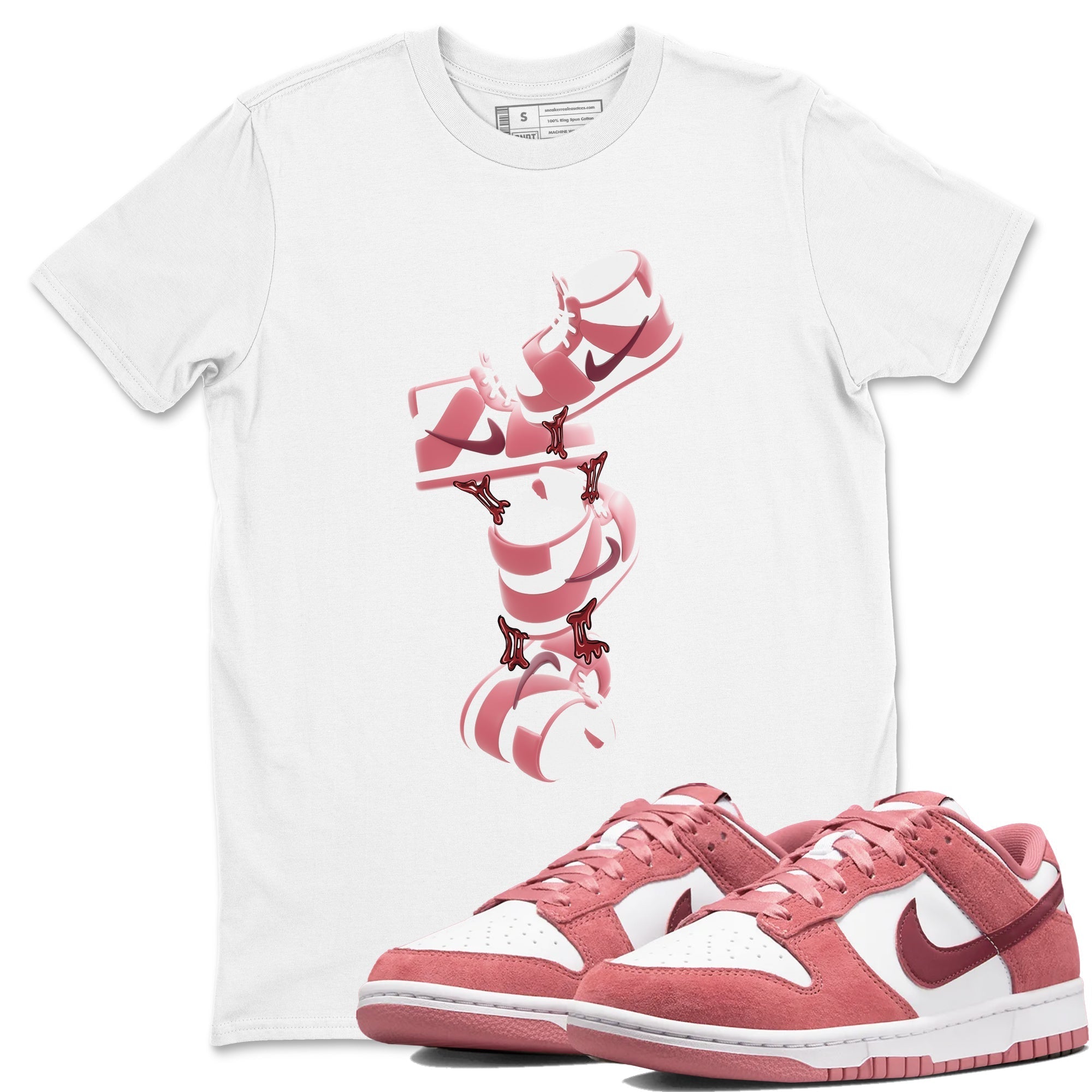 Gum Stuck On Shoes snkmatch Tee - Dunk Valentines Day 2024
