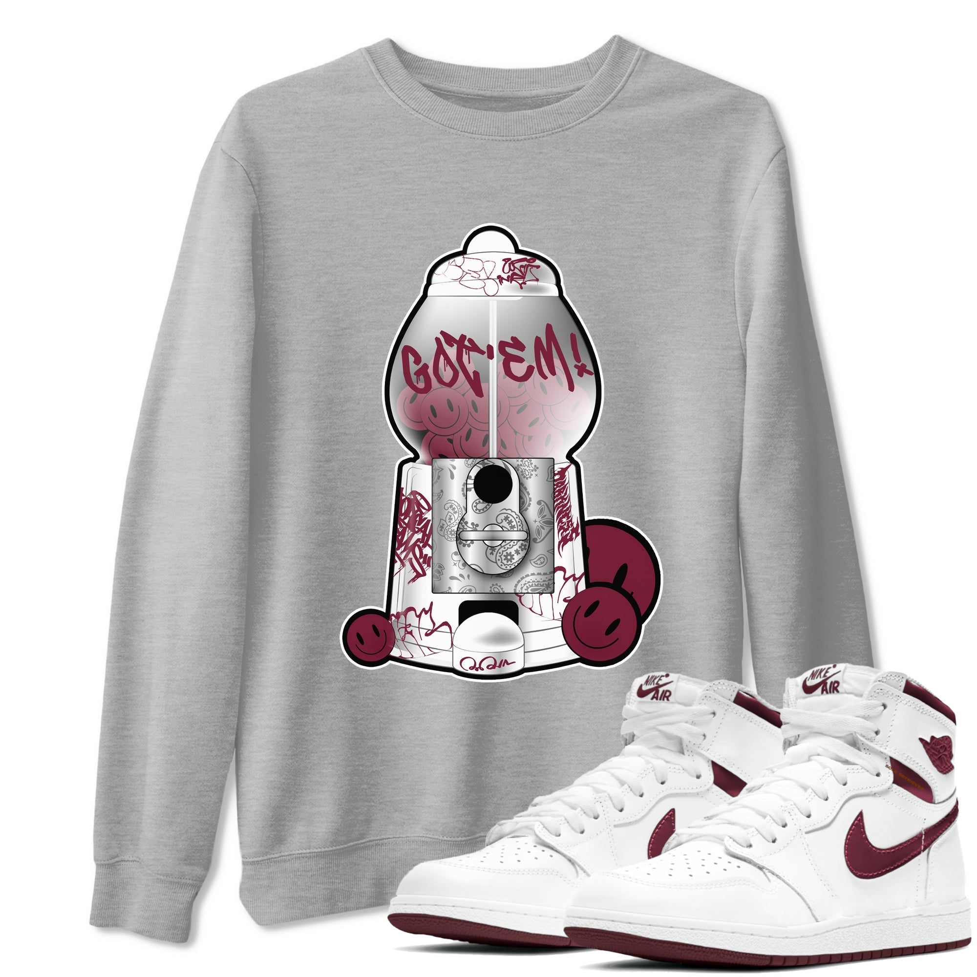 Gumball Machine snkmatch Tee - Air Jordan 1 Metallic Burgundy