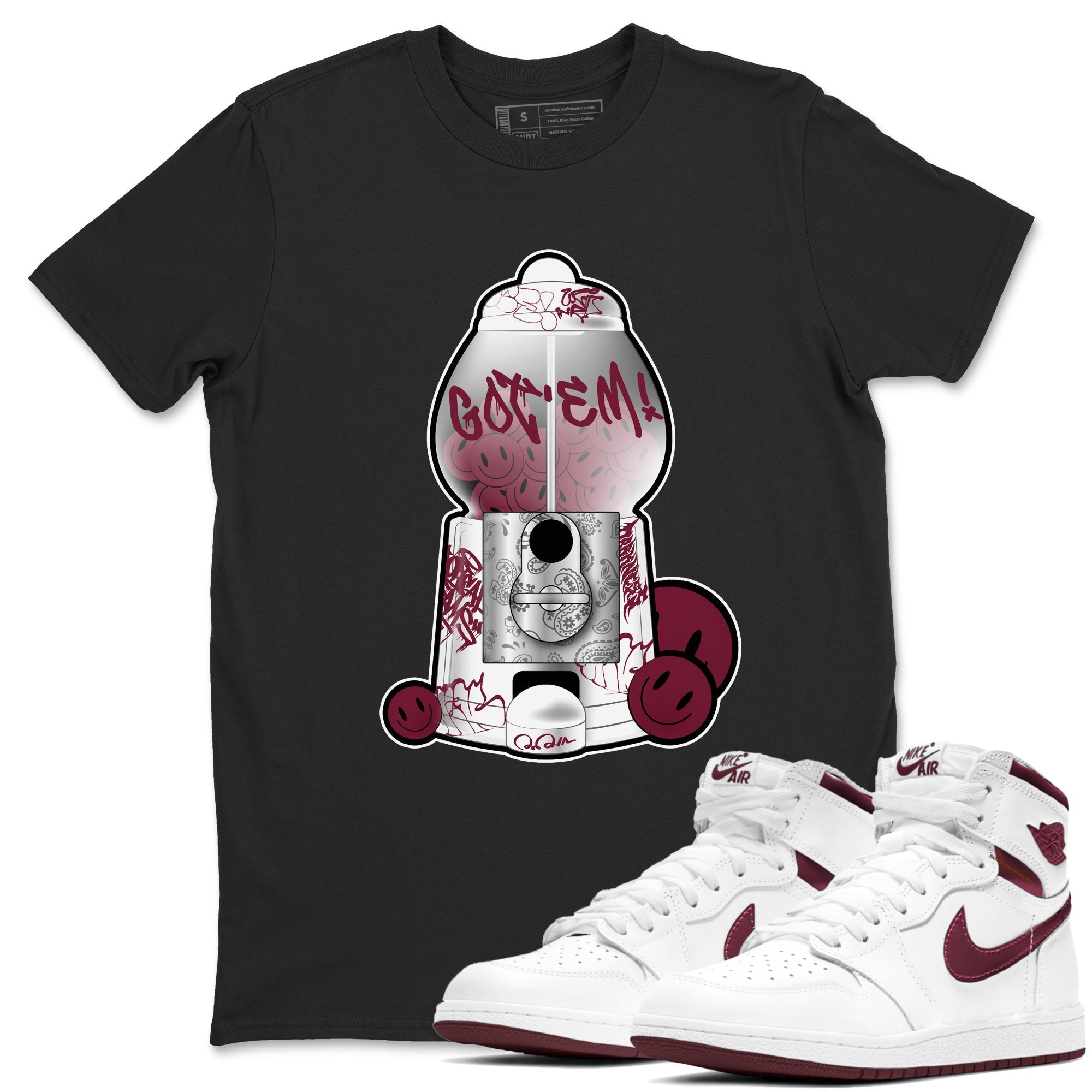 Gumball Machine snkmatch Tee - Air Jordan 1 Metallic Burgundy
