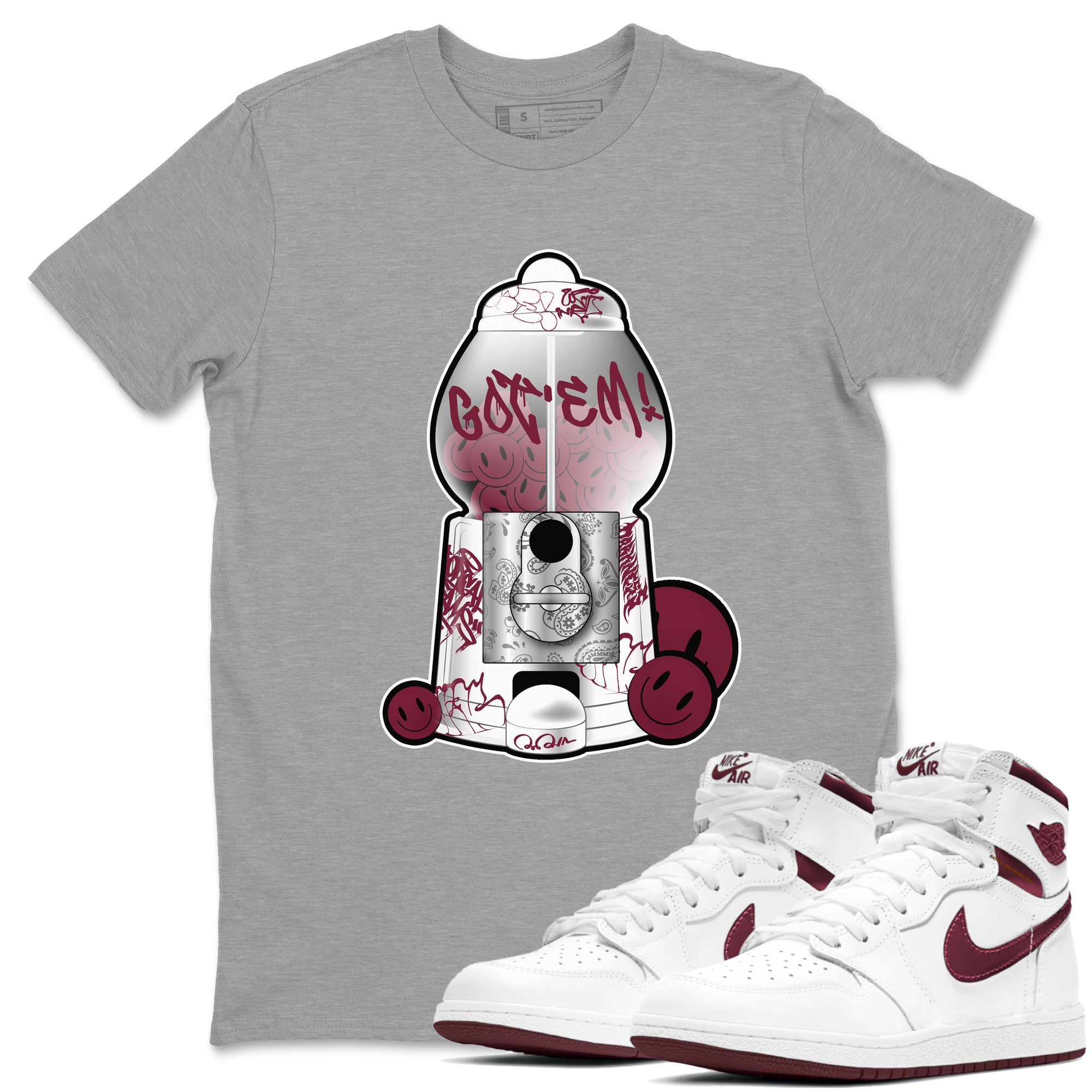 Gumball Machine snkmatch Tee - Air Jordan 1 Metallic Burgundy