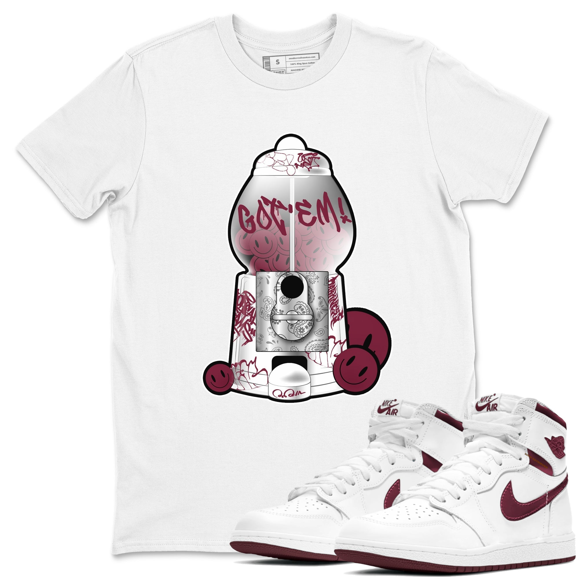 Gumball Machine snkmatch Tee - Air Jordan 1 Metallic Burgundy
