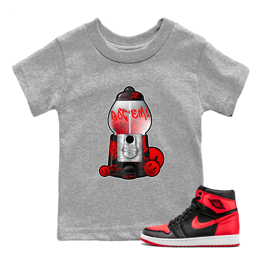 Gumball Machine snkmatch Tee Kids - Air Jordan 1 Satin Bred