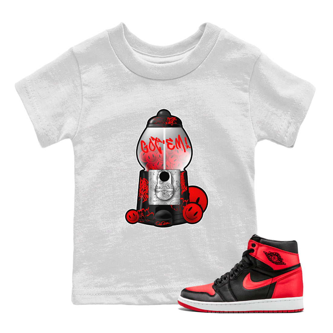 Gumball Machine snkmatch Tee Kids - Air Jordan 1 Satin Bred