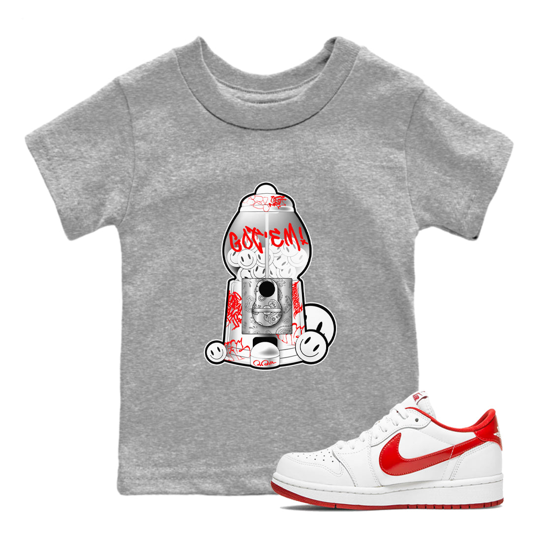 Gumball Machine snkmatch Tee Kids - Air Jordan 1 University Red