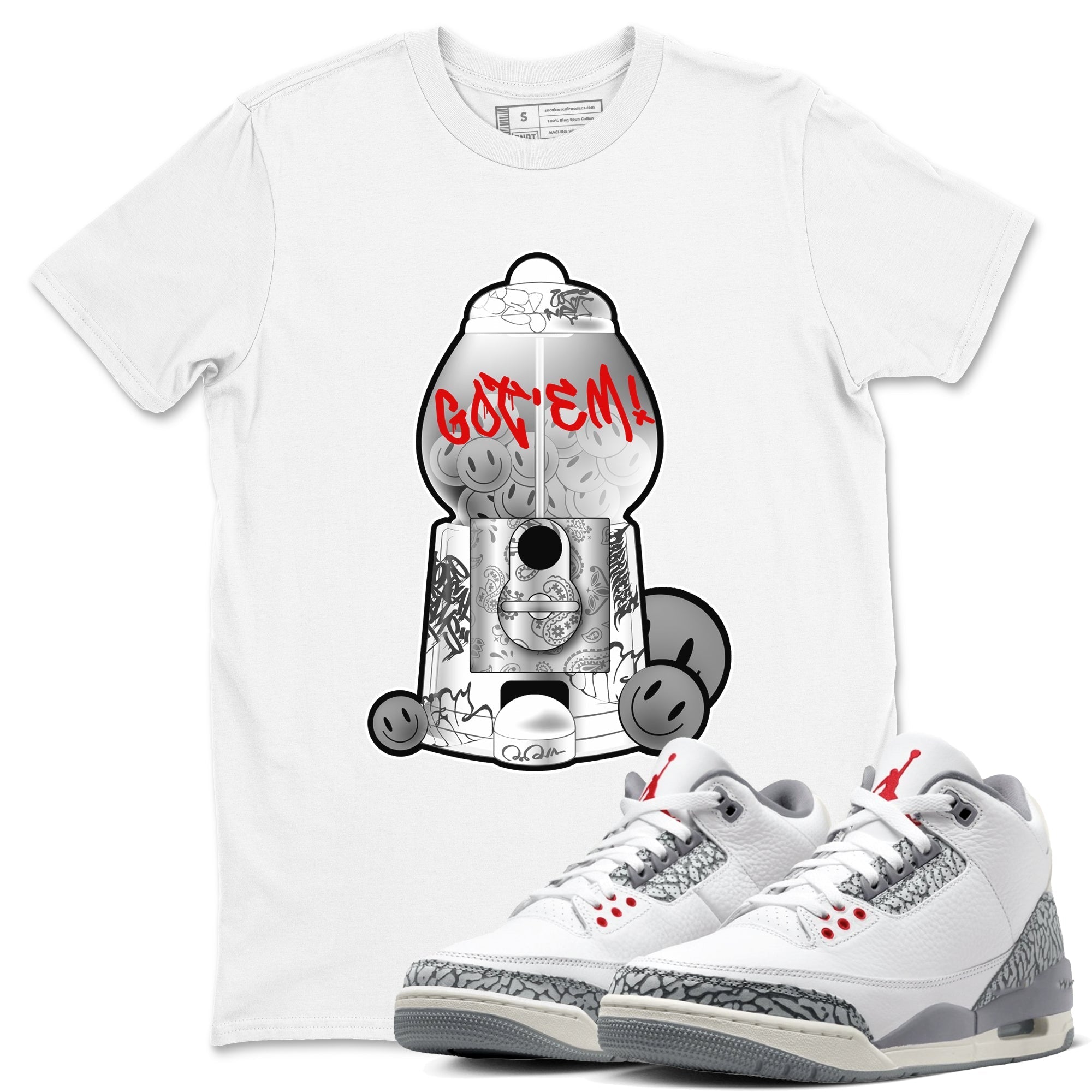 Gumball Machine snkmatch Tees - Air Jordan 3 Cement Grey