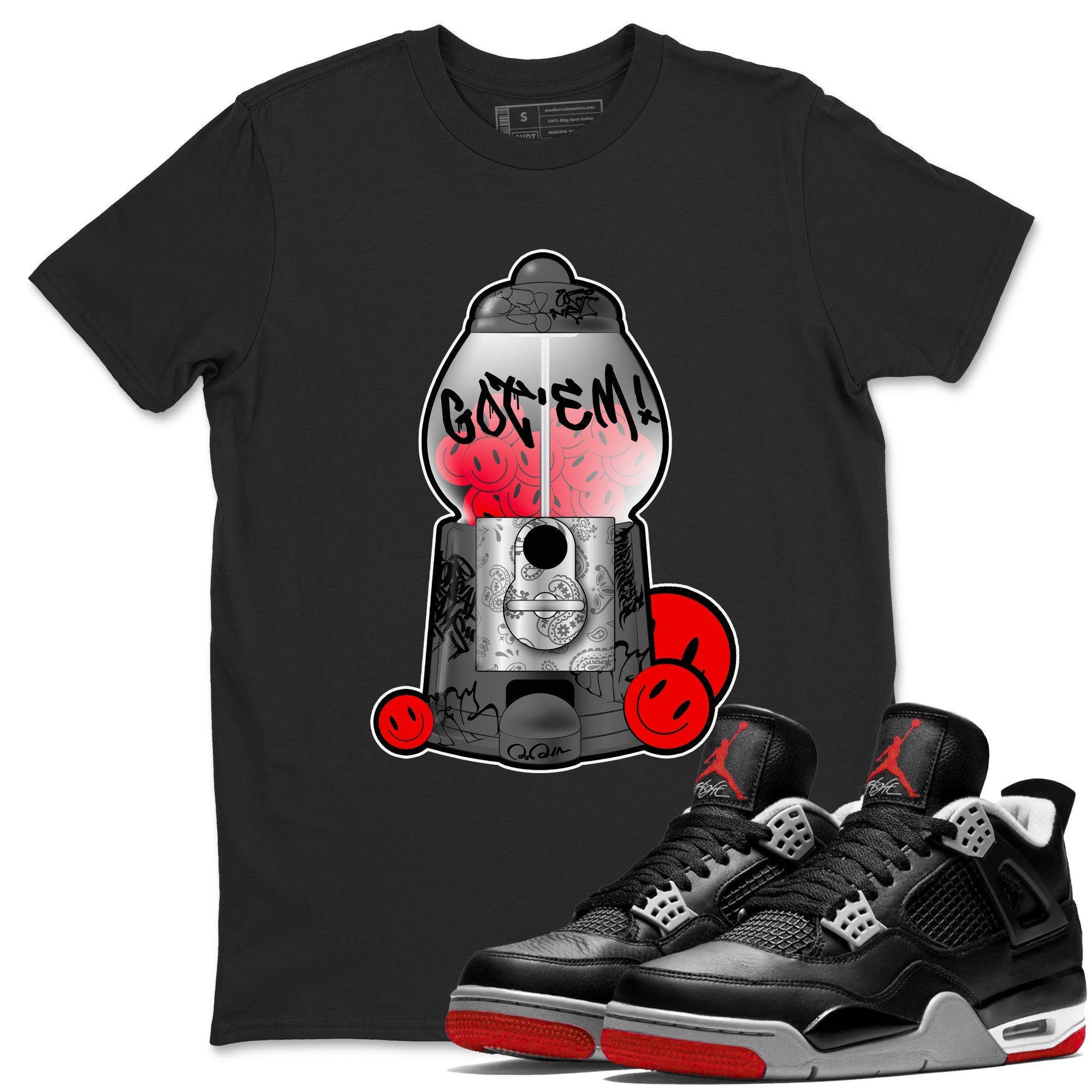 Gumball Machine snkmatch Tee - Air Jordan 4 Bred Reimagined